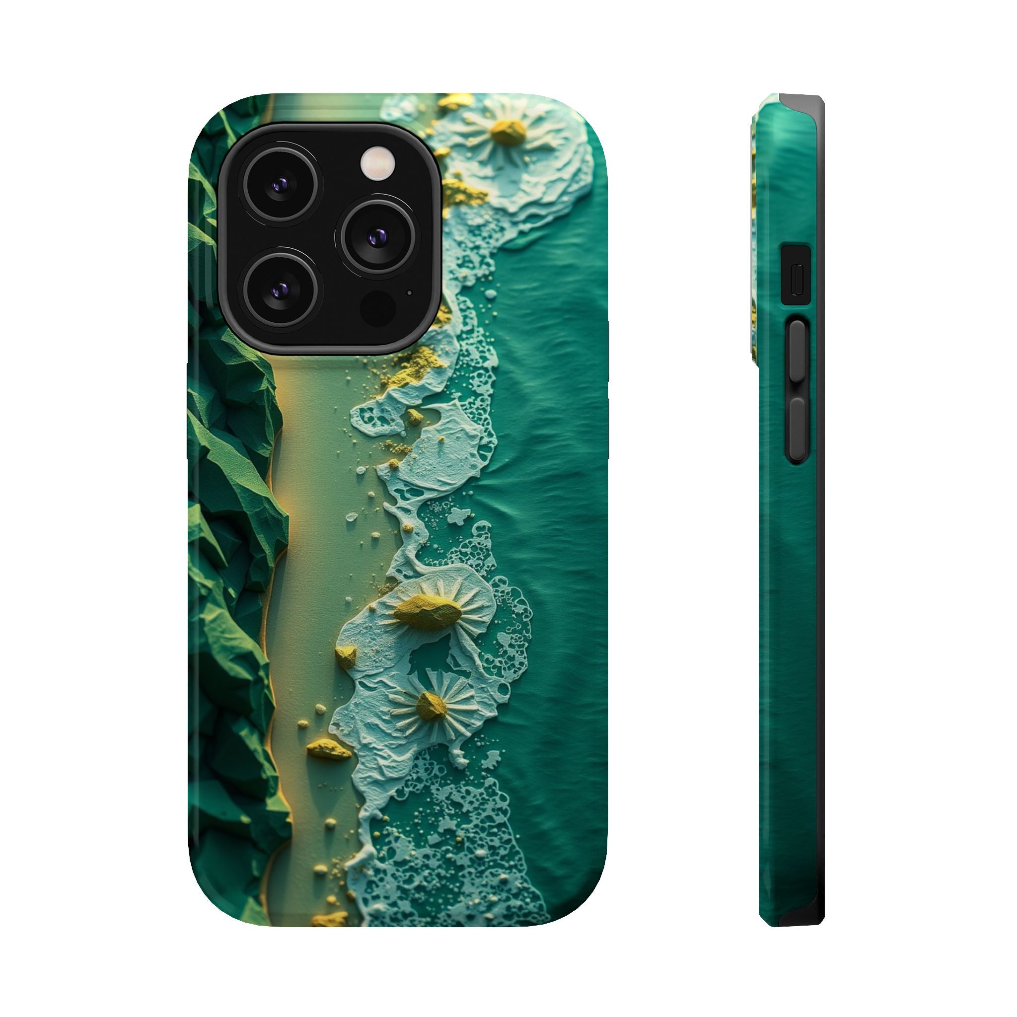 iPhone Emerald Green And Gold Shoreline Aerial Soft iPhone Finish · iPhone Case