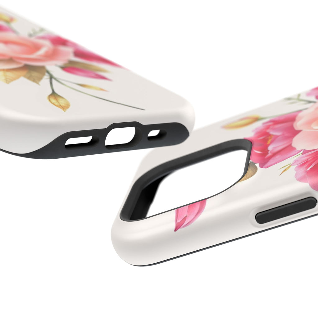iPhone Rose Pink And Cream Neon Floral Slim Everyday Designer Case · iPhone Case