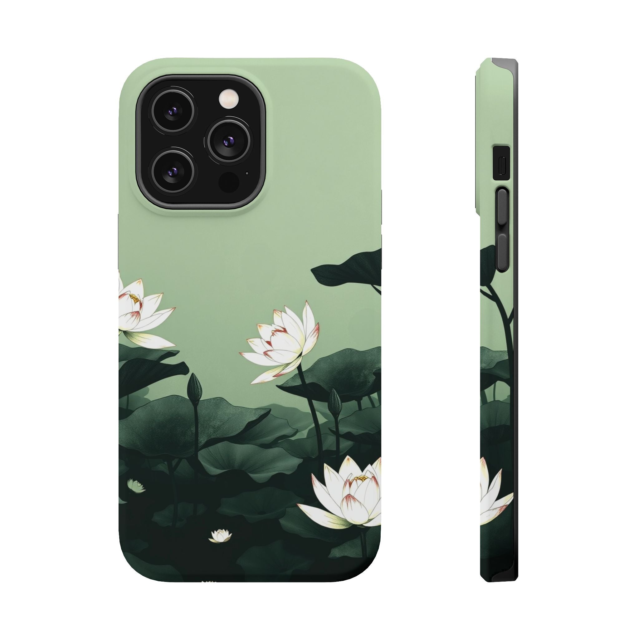 iPhone Sage And Ivory Lotus Pond Bold Modern Everyday Snap Case · iPhone Case