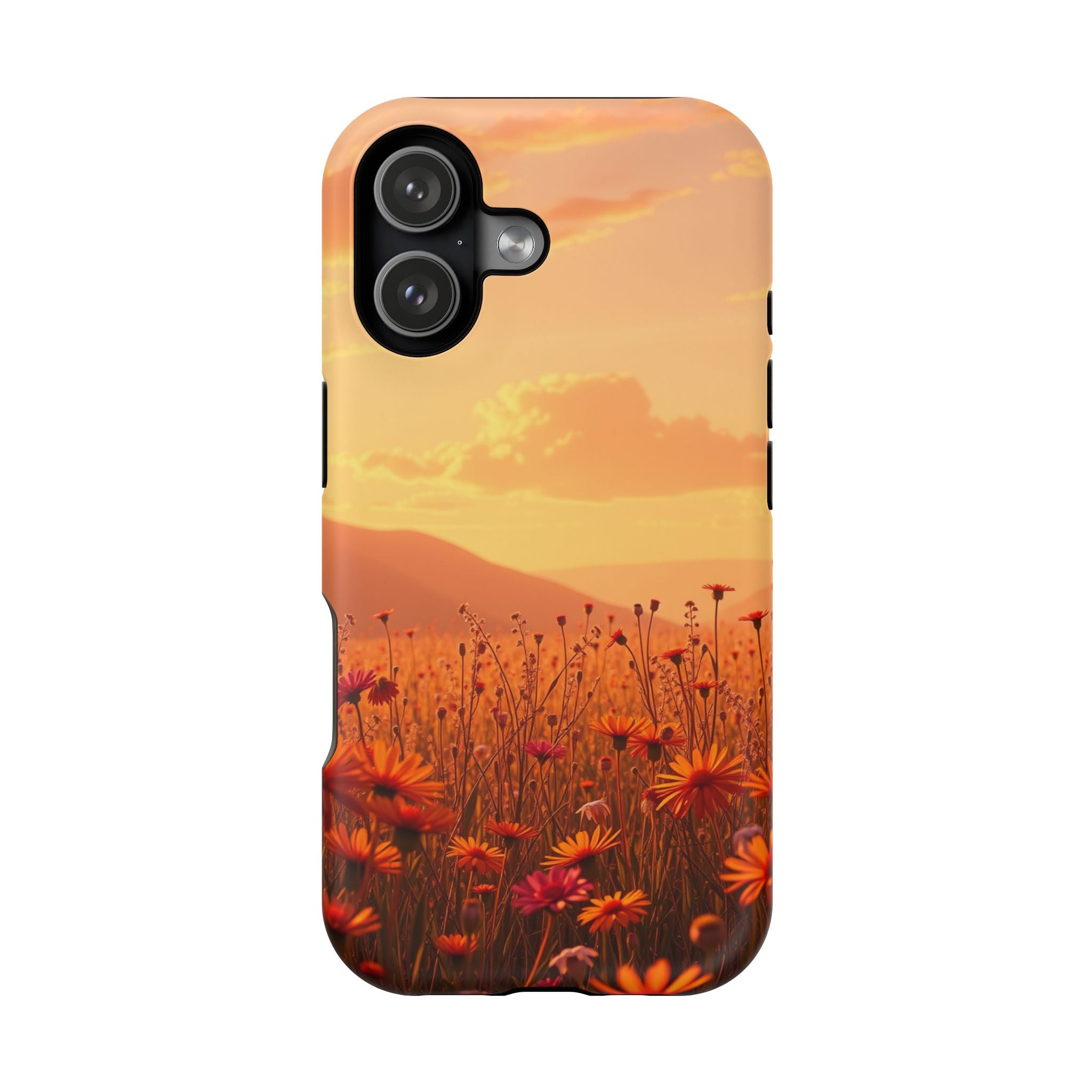 iPhone Sunset Amber And Peach Wildflower Field Soft iPhone Finish · iPhone Case