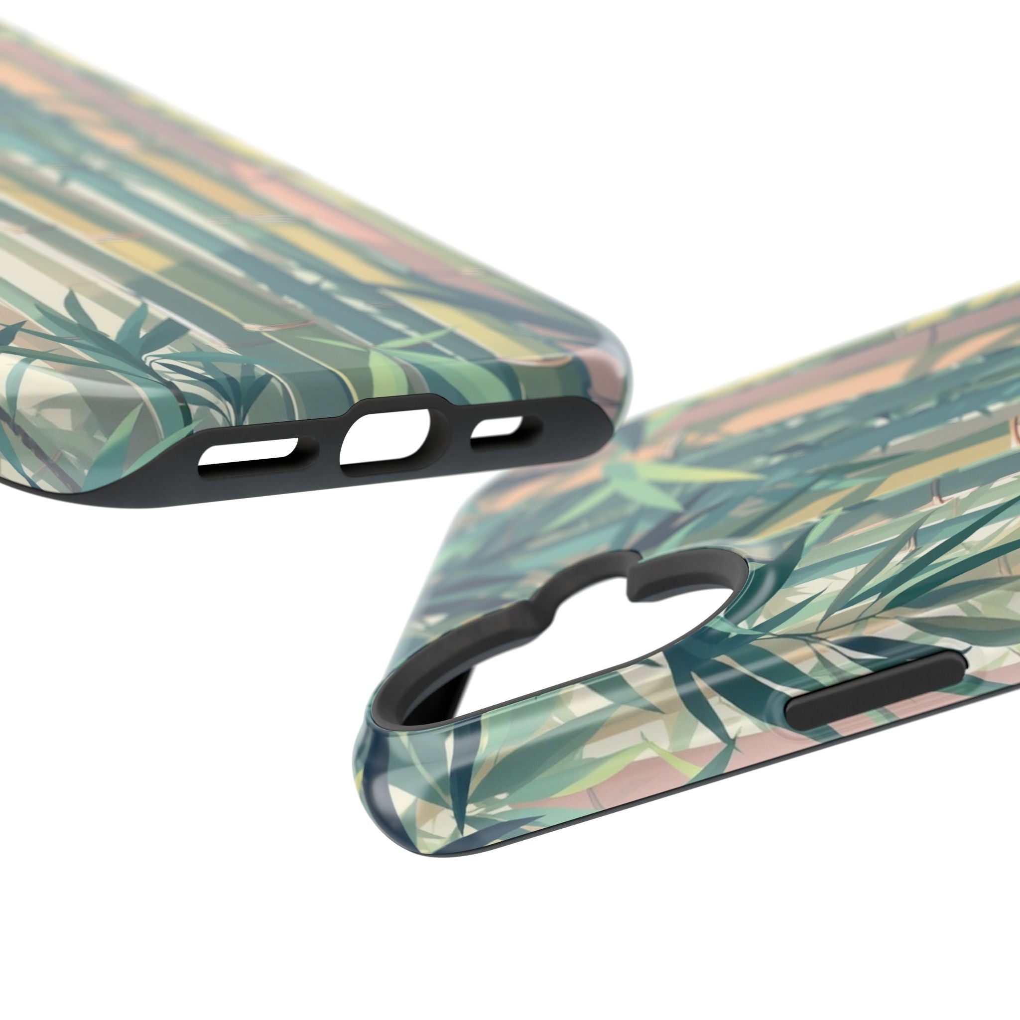iPhone Mint And Blush Bamboo Grove Bold Modern Everyday Snap Case · iPhone Case