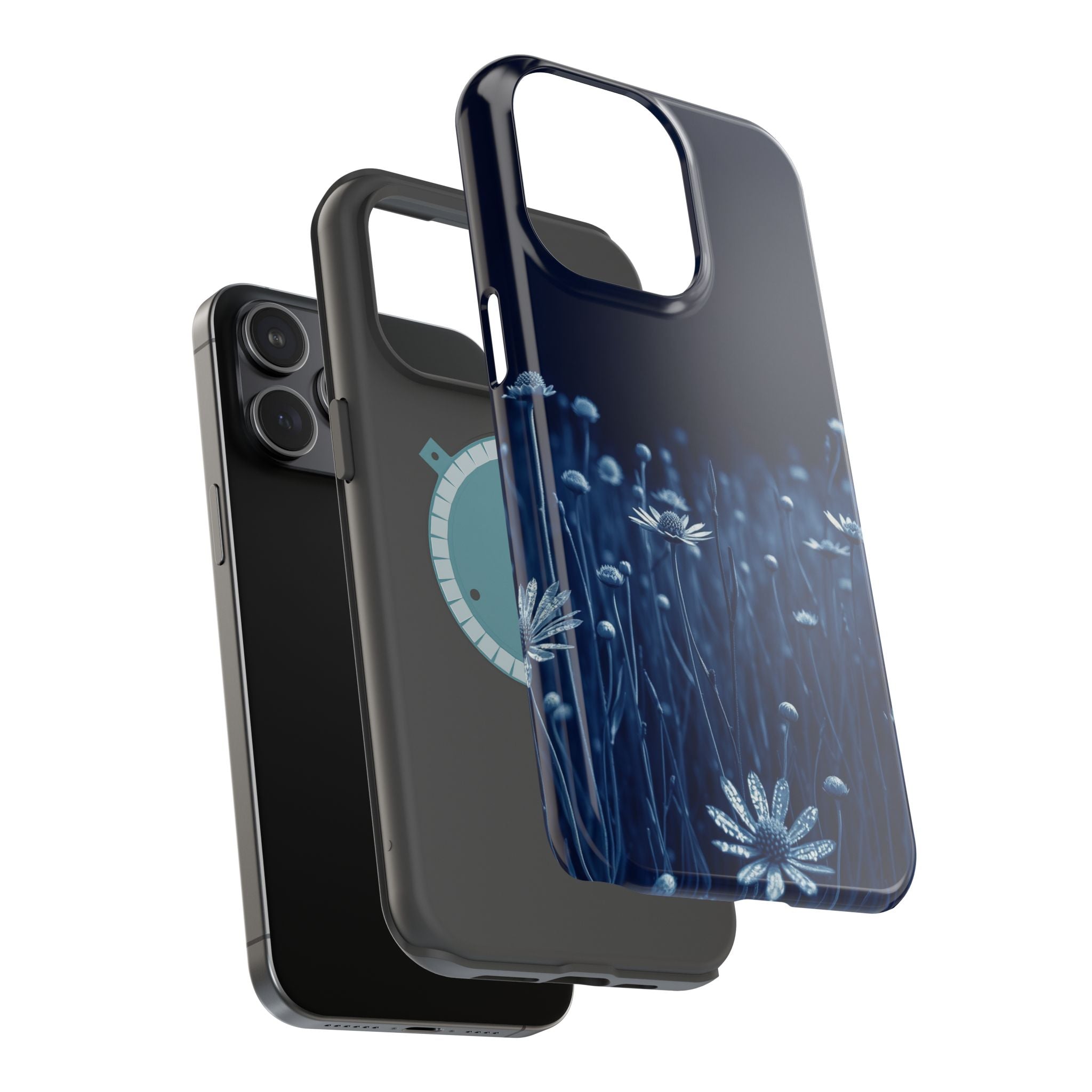 iPhone Midnight Blue And Silver Wildflower Field Clean iPhone Minimal · iPhone C