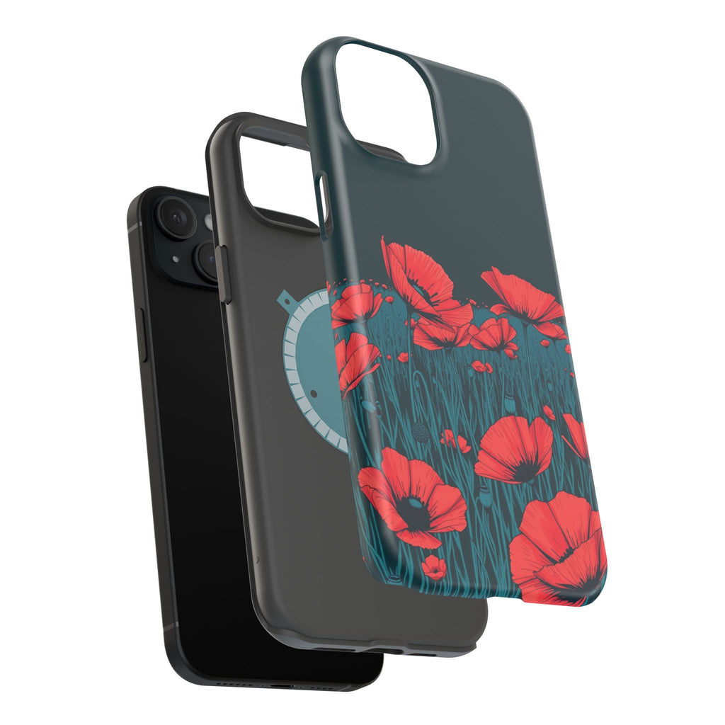 iPhone Poppy Field Dark Gothic Ink Clean Minimal Snap Cas Slim Snap Case · iPhon