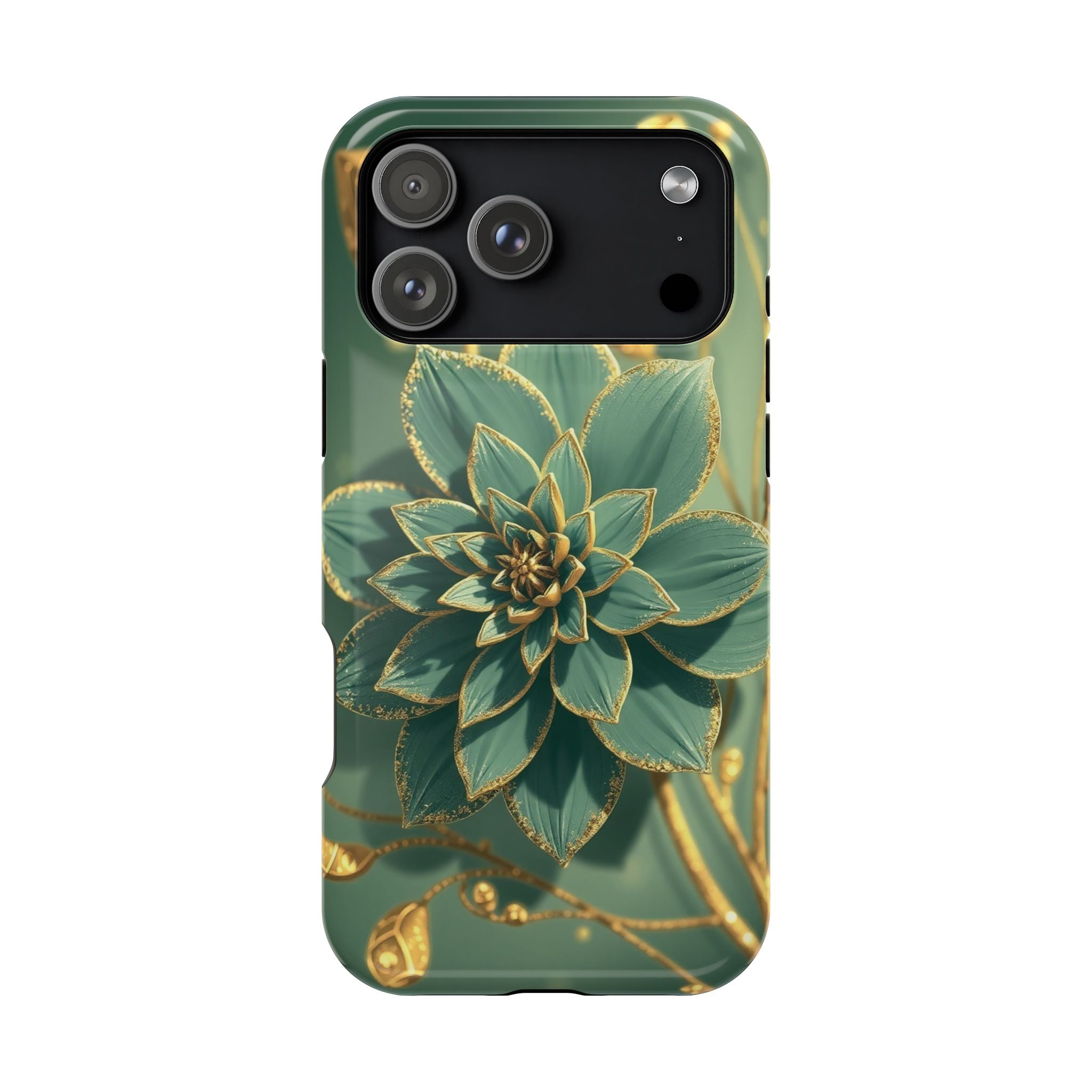 iPhone Floral Gold Foil Pixel Art -Bit Slim Everyday Designer Case · iPhone Case