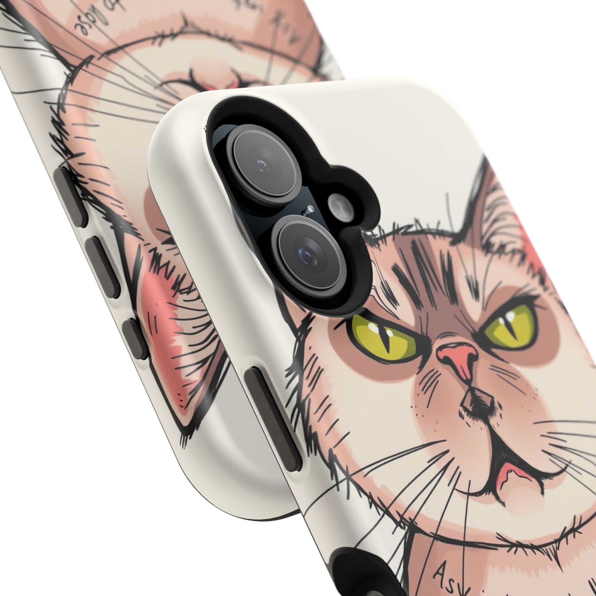iPhone Sarcastic Cat Verdict Hand-Drawn Sketch Soft Finish Everyday Case · iPhon