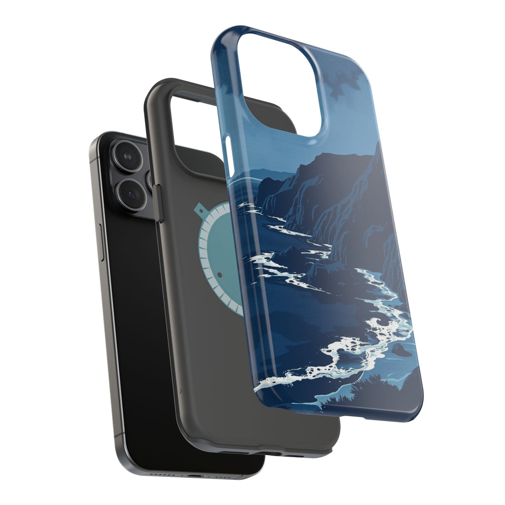 iPhone Midnight Blue And Silver Hibiscus Coast Carry Case Slim Snap Case · iPhon
