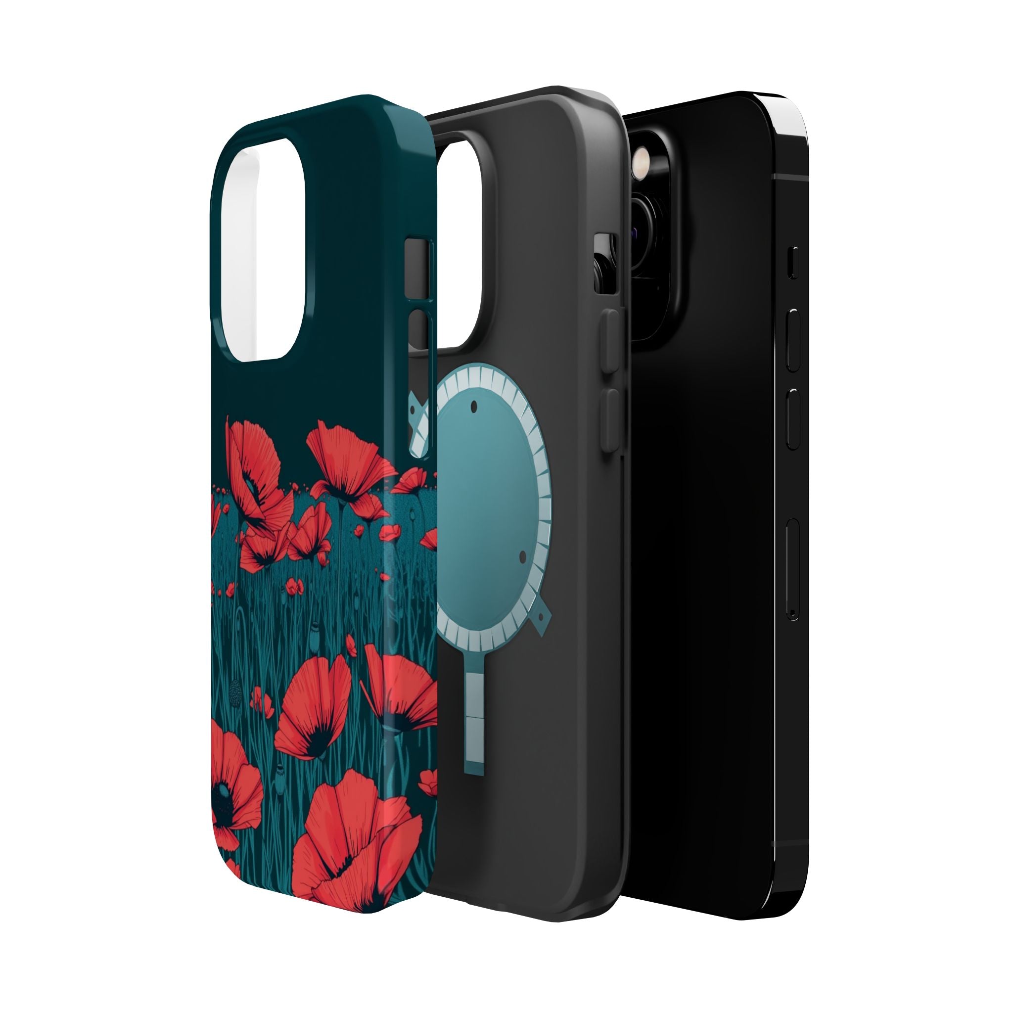 iPhone Poppy Field Dark Gothic Ink Clean Minimal Snap Cas Slim Snap Case · iPhon