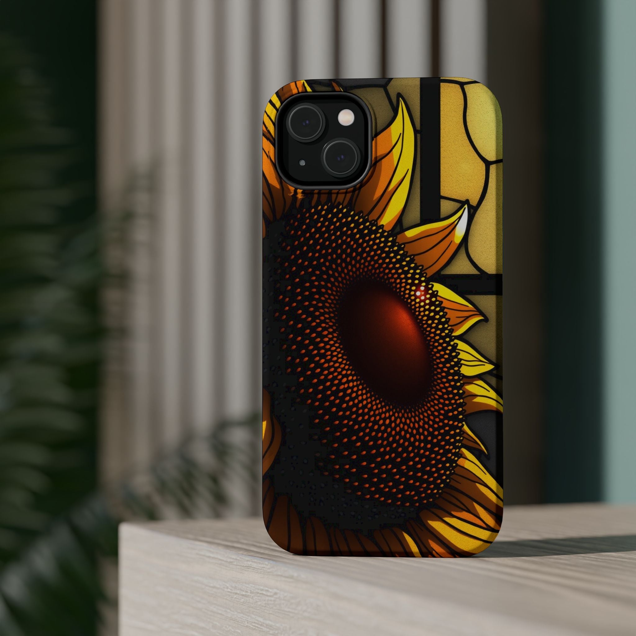 iPhone Sunflower Pop Stained Glass Bold Modern Everyday Snap Case · iPhone Case