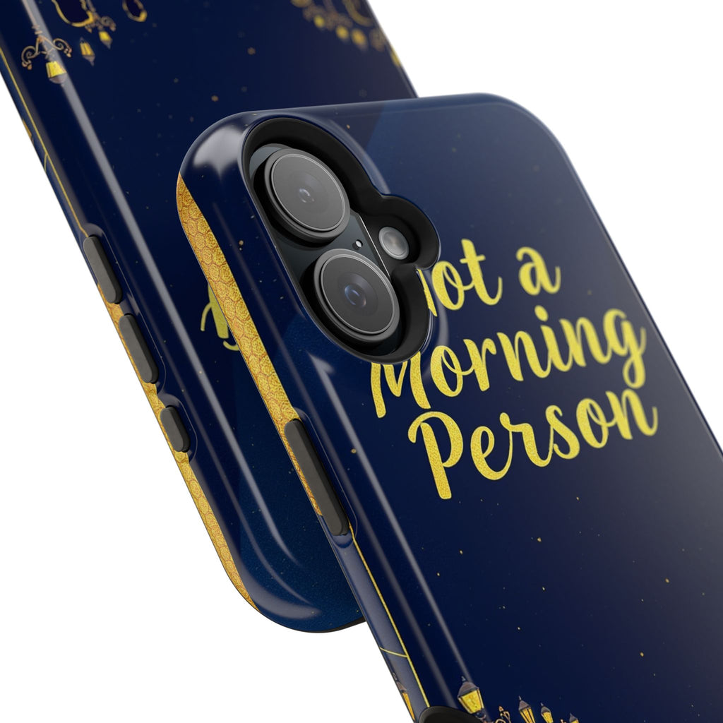 iPhone Midnight Blue And Silver Not a Morning Person Slim Snap Case · iPhone Cas