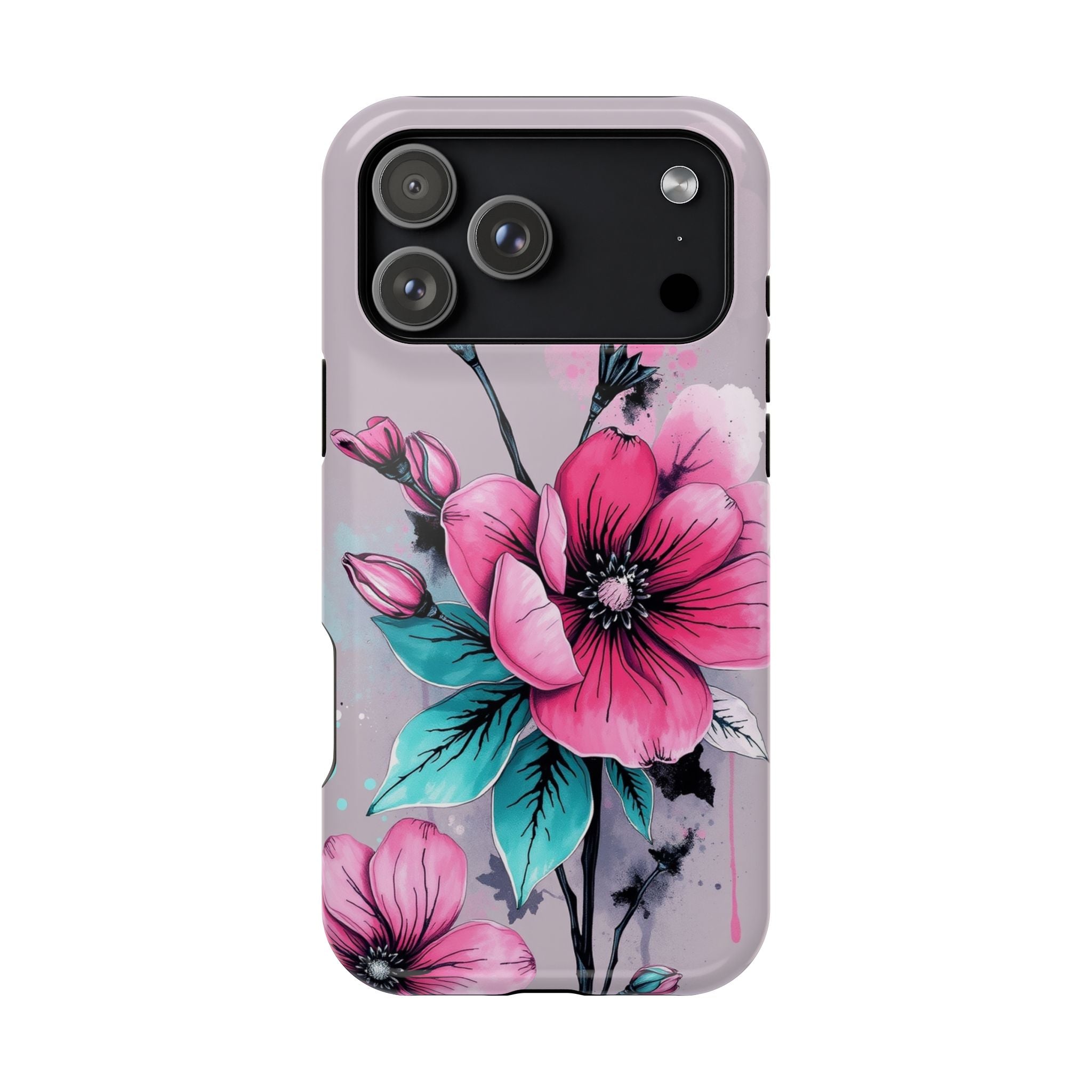 iPhone Mint And Blush Floral Ink Wash Slim Everyday Designer Case · iPhone Case