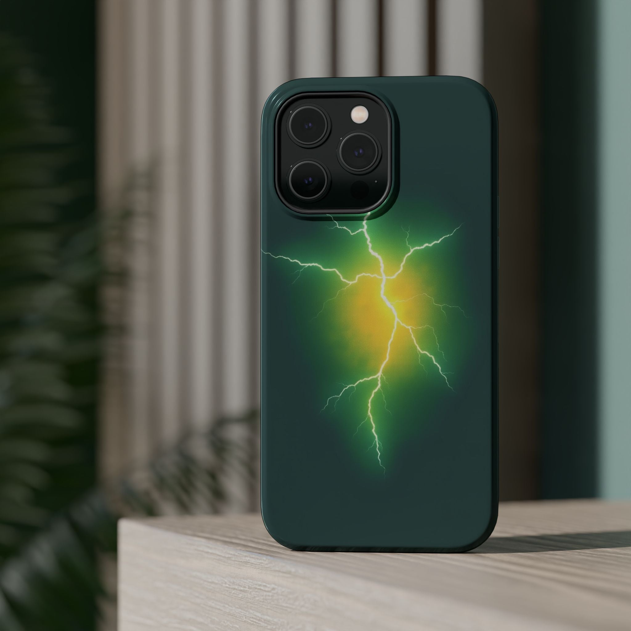 iPhone Emerald Green And Gold Prairie Lightning Soft iPhone Finish · iPhone Case