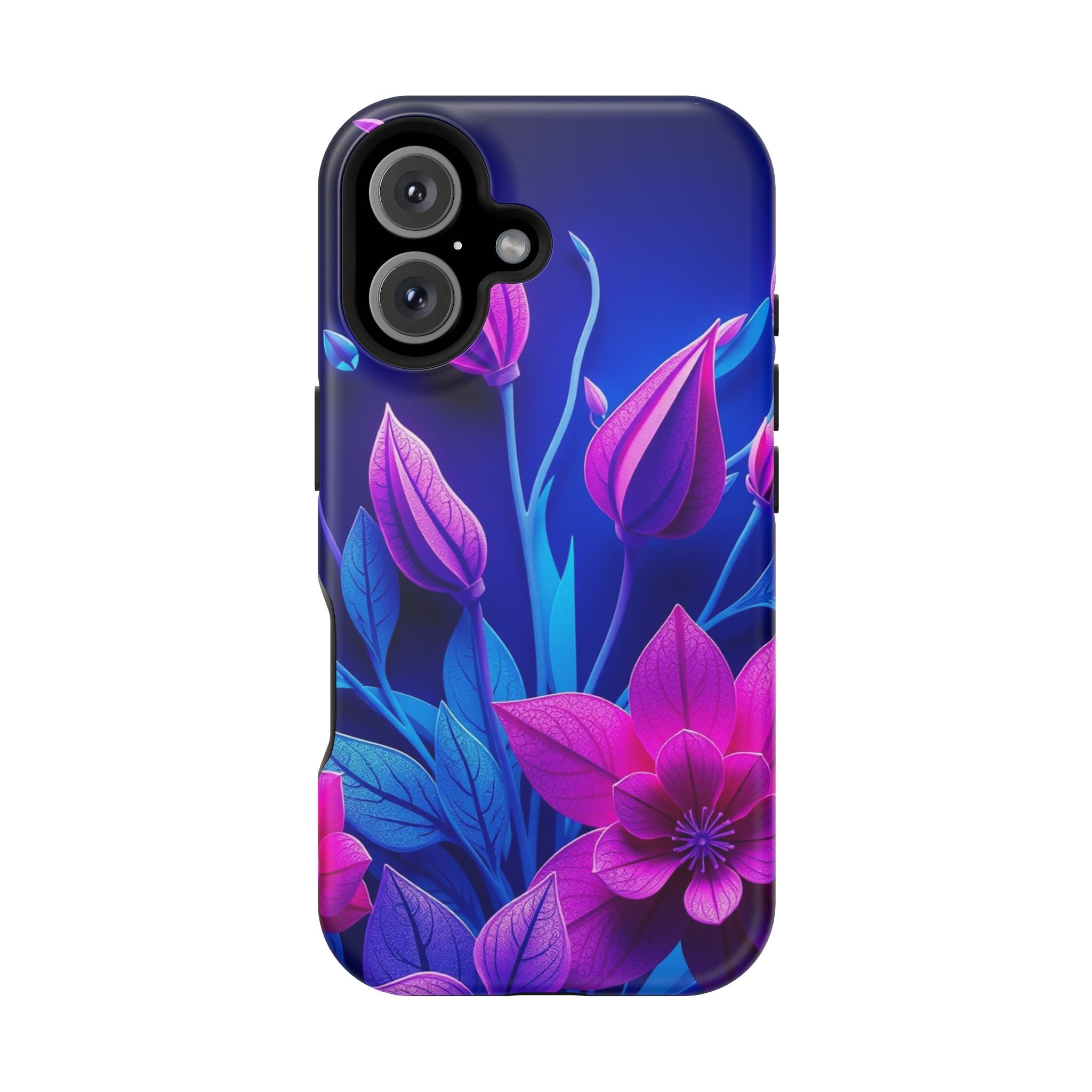 iPhone Neon Floral Paper Cut Art Bold Modern Everyday Snap Case · iPhone Case
