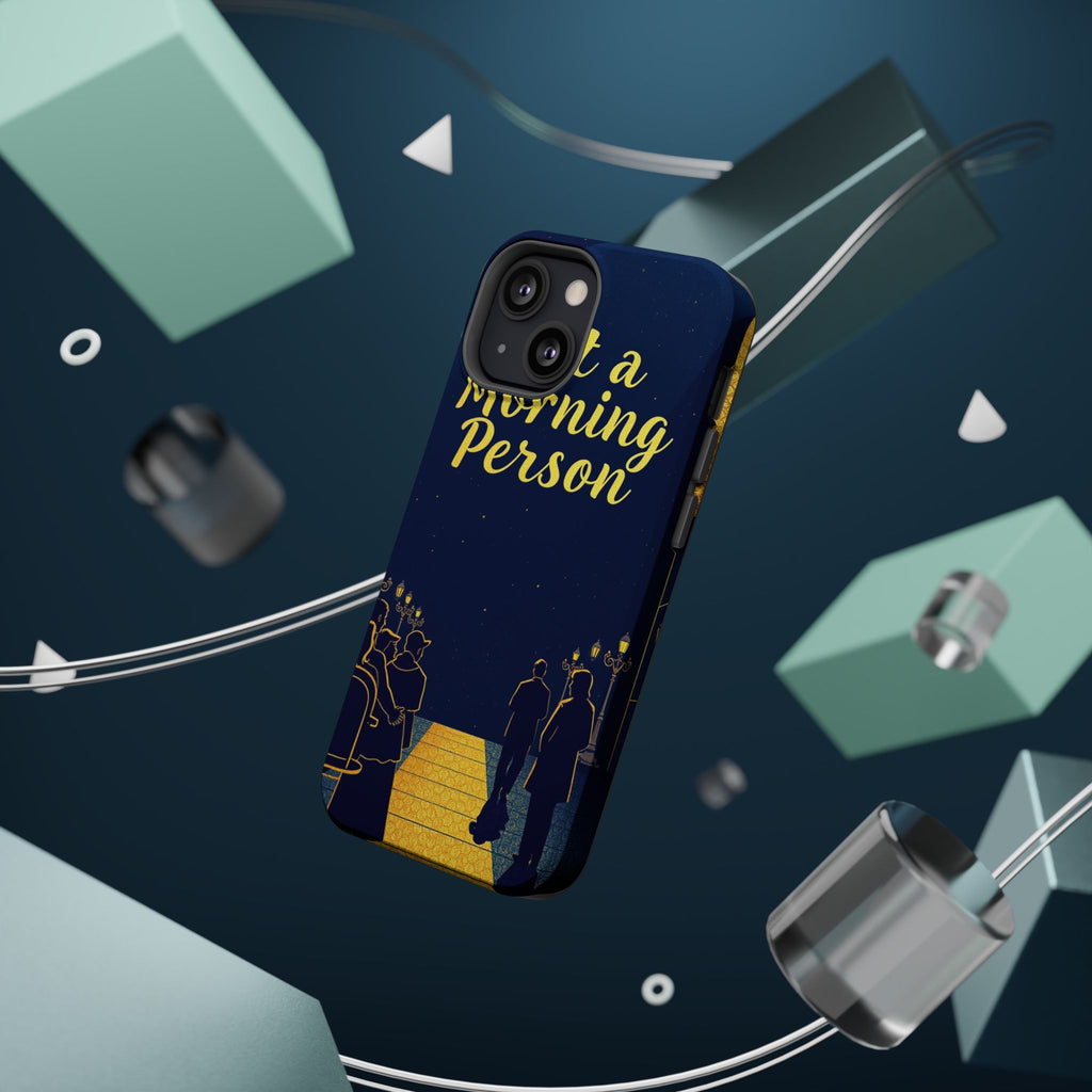 iPhone Midnight Blue And Silver Not a Morning Person Slim Snap Case · iPhone Cas