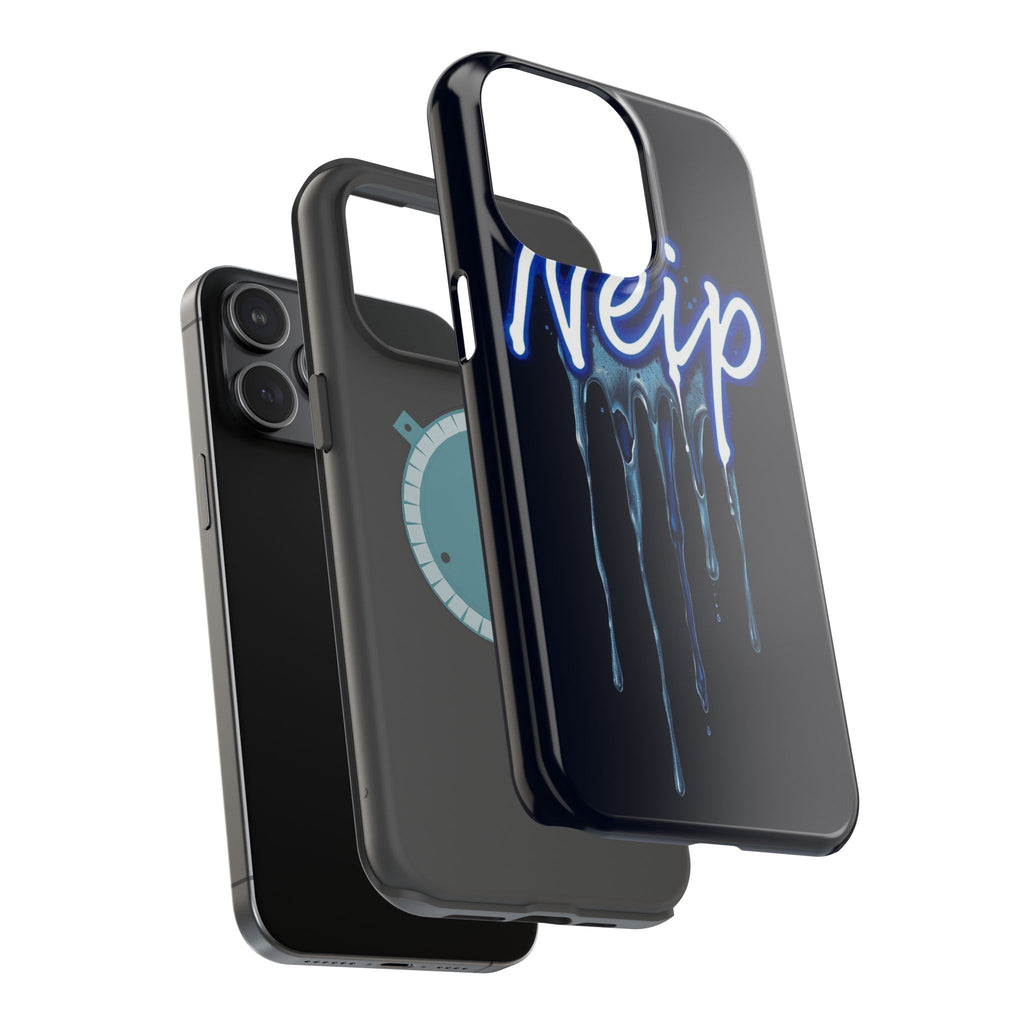 iPhone Midnight Blue And Silver Neon Drip Slim iPhone Everyday Designer · iPhone