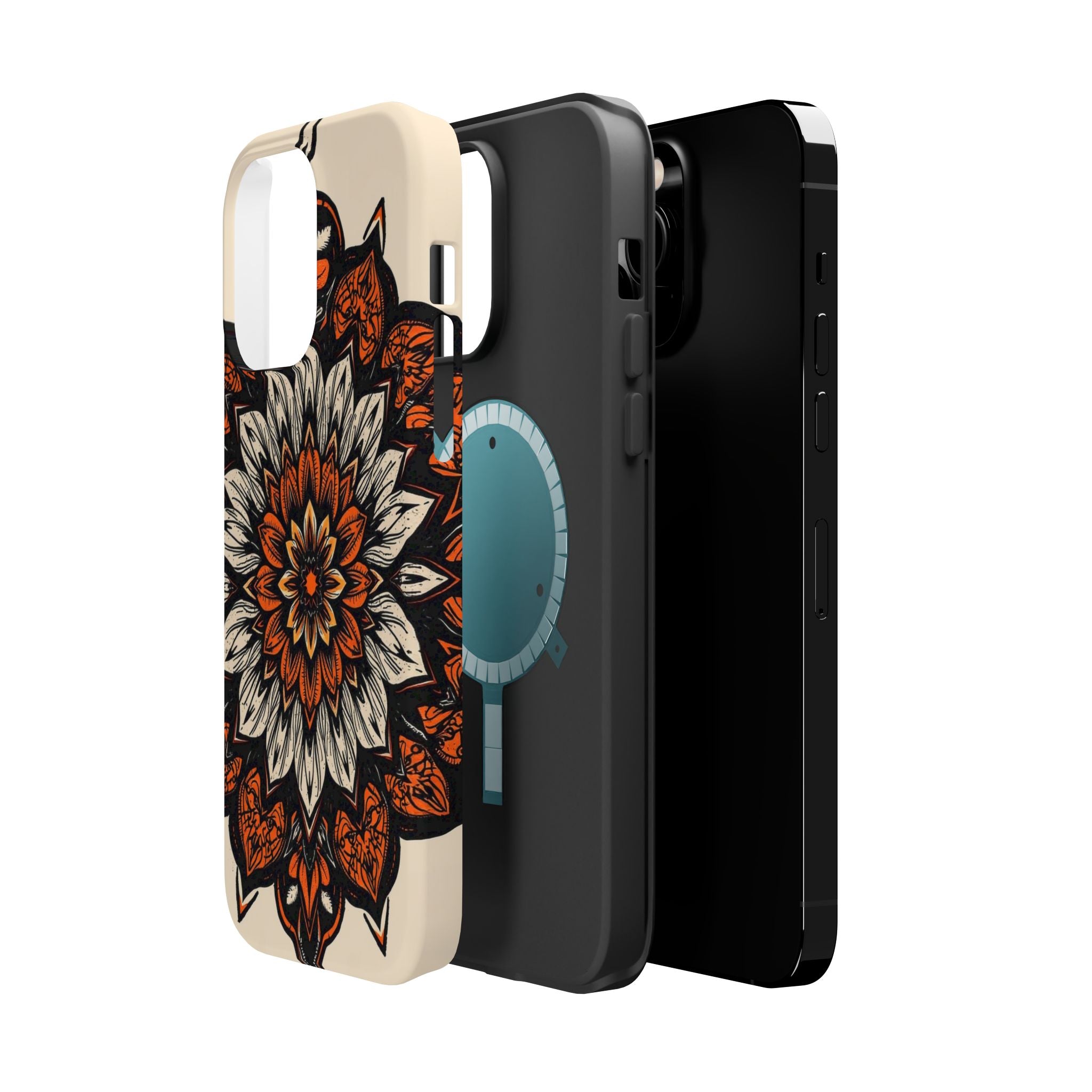iPhone Burnt Orange And Sand Floral Mandala Slim Snap Cas Carry Case · iPhone Ca