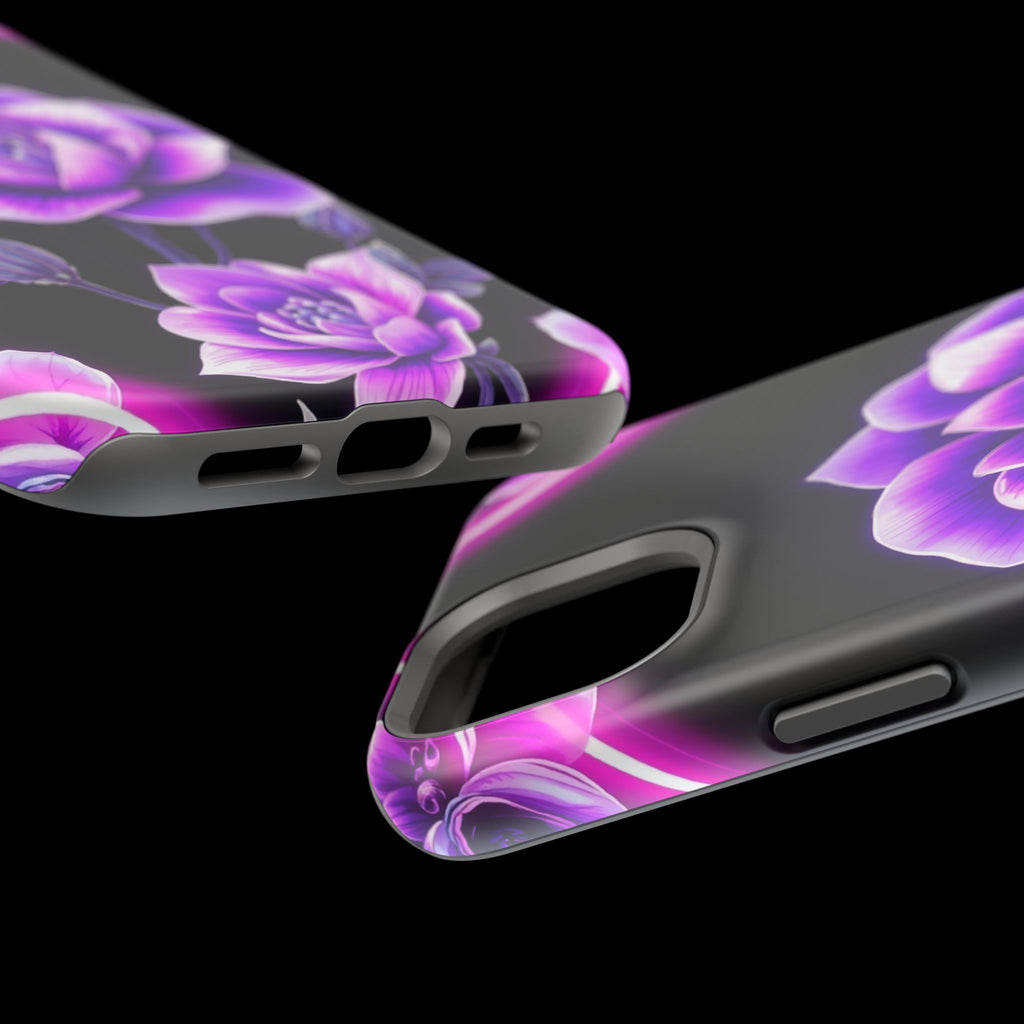 iPhone Floral Ombre Neon Cyberpunk Bold Modern Everyday Snap Case · iPhone Case