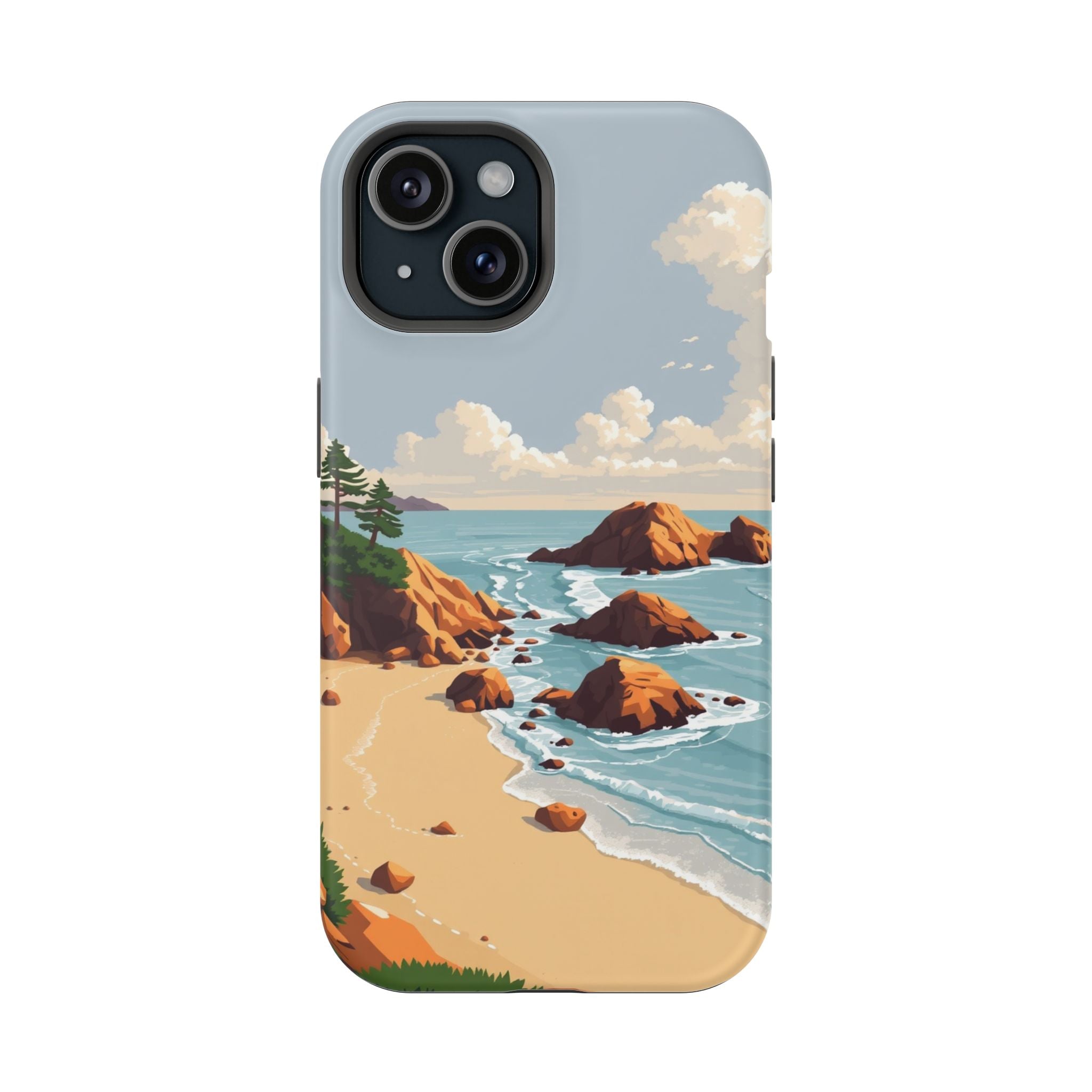 iPhone Mustard And Rust Pebble Beach Slim Everyday Designer Case · iPhone Case