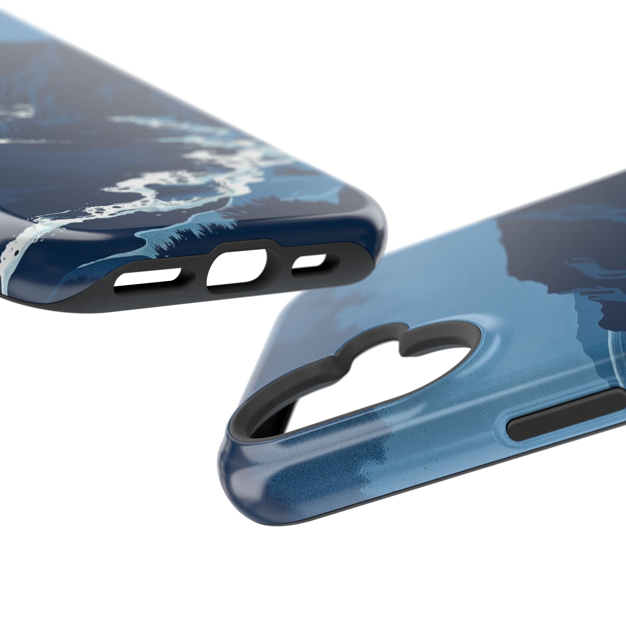 iPhone Midnight Blue And Silver Hibiscus Coast Carry Case Slim Snap Case · iPhon