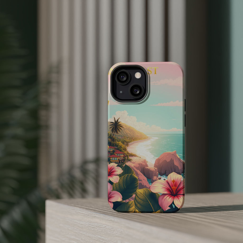 iPhone Mint And Blush Hibiscus Coast Slim Everyday iPhone 14 Designer · iPhone C