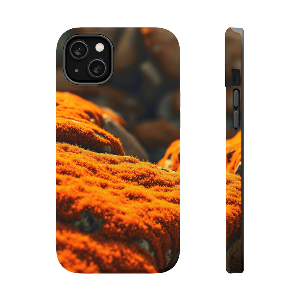 iPhone Burnt Orange And Sand Moss Covered Rocks Soft iPhone Finish · iPhone Case