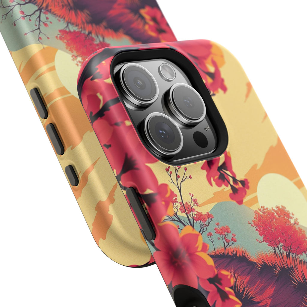 iPhone Sunset Amber And Peach Blossom Trail Soft iPhone 15 Finish · iPhone Case