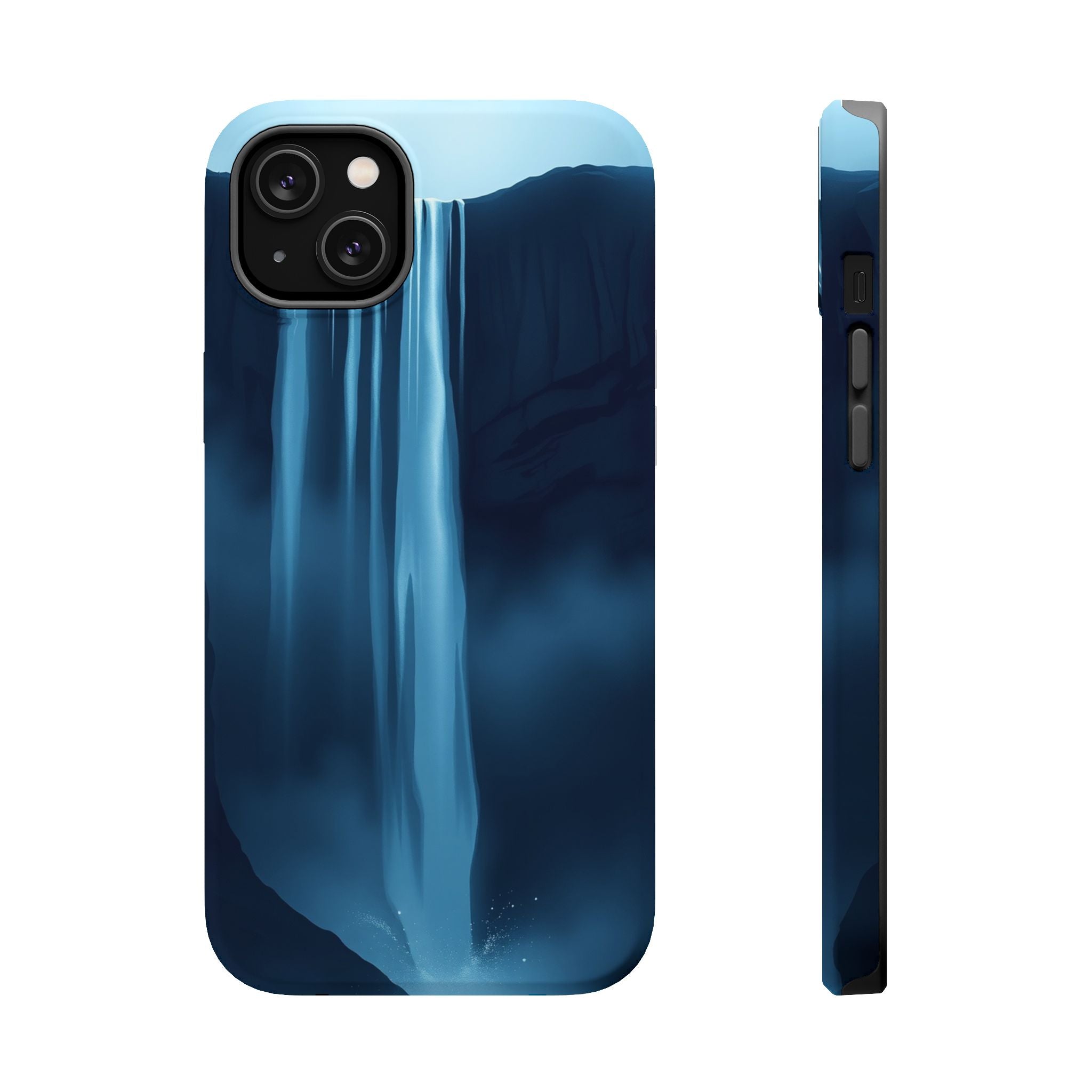iPhone Midnight Blue And Silver Waterfall Mist Soft iPhone Finish · iPhone Case