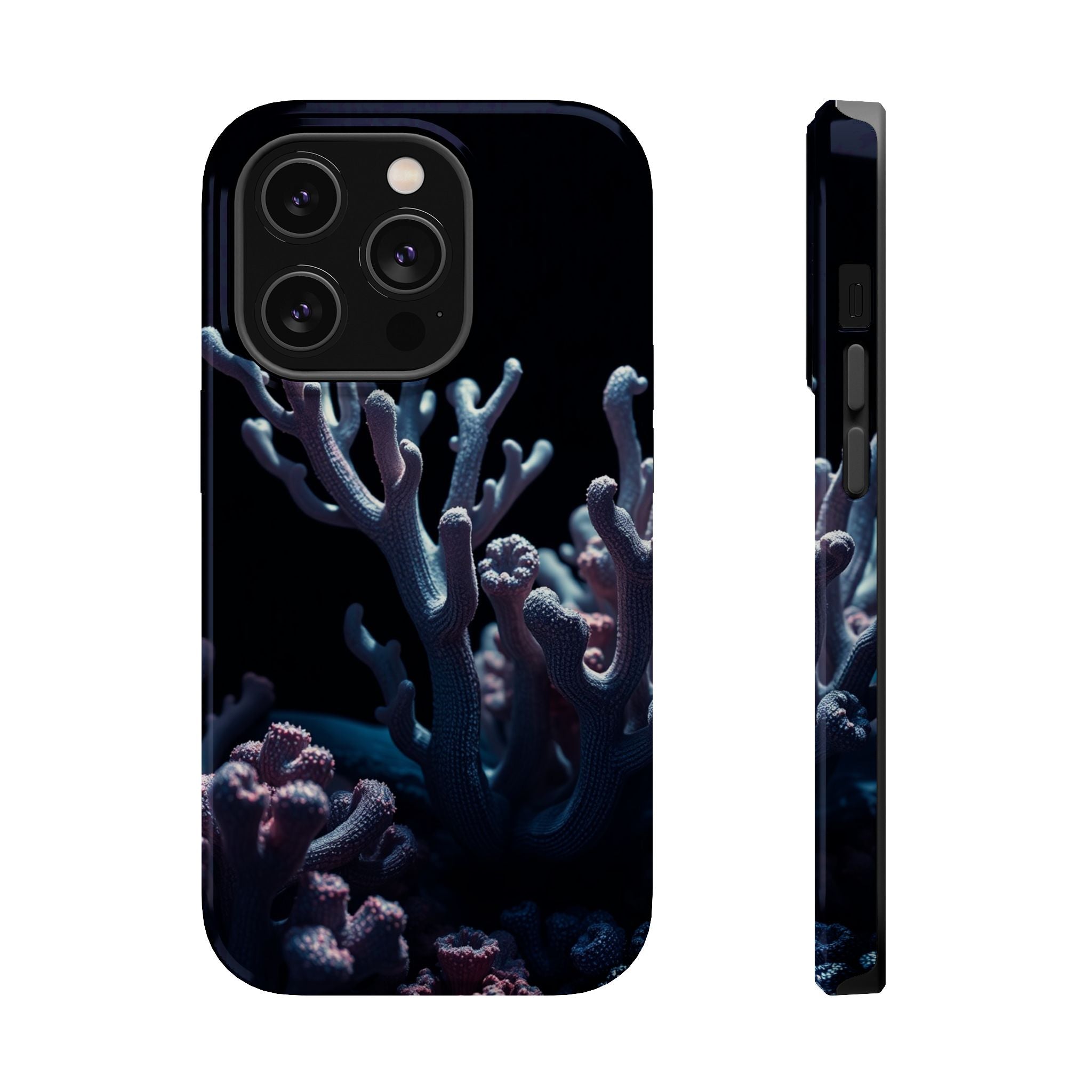 iPhone Midnight Blue And Silver Coral Reef Life Soft iPhone Finish · iPhone Case