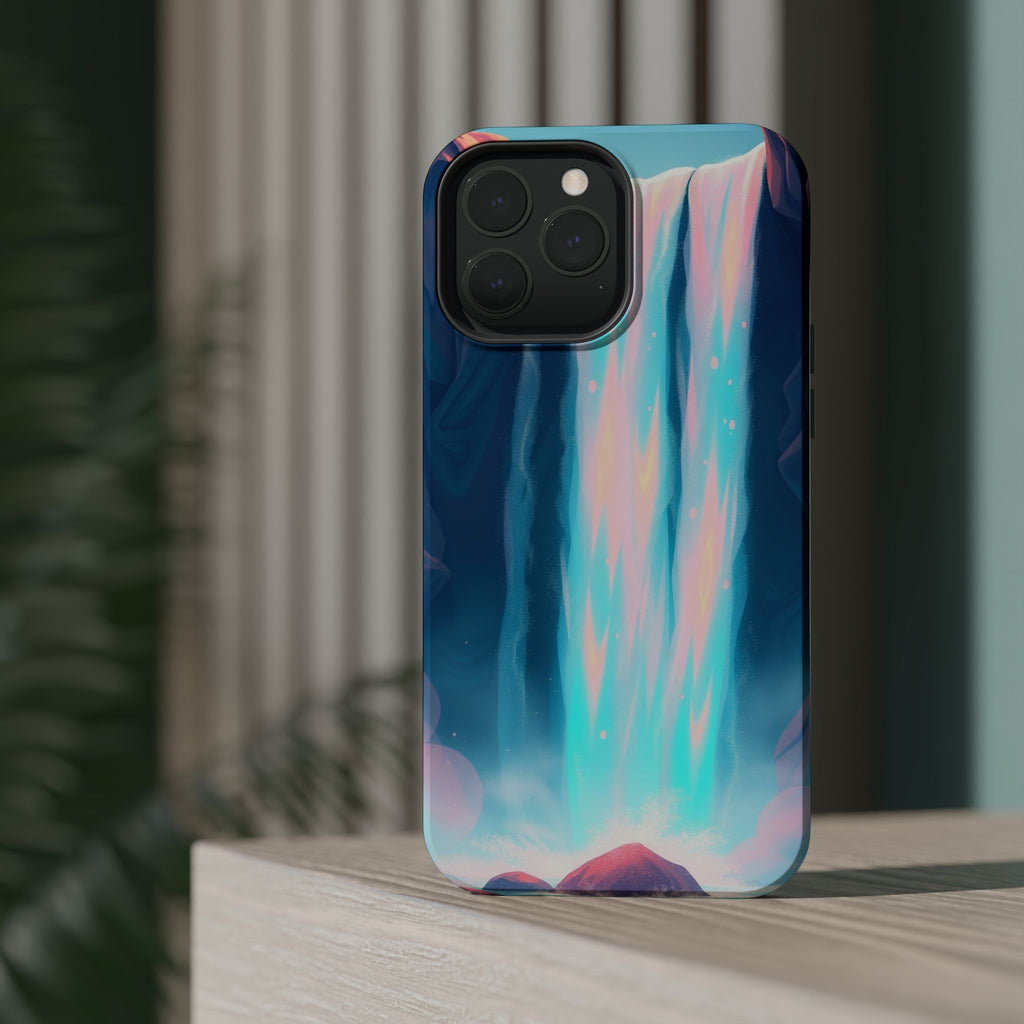 iPhone Teal And Coral Waterfall Mist Slim Everyday Designer Case · iPhone Case