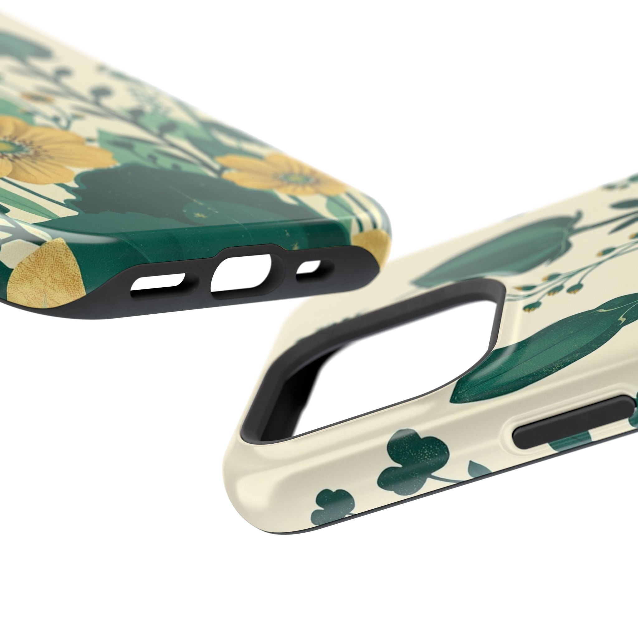 iPhone Emerald Green And Gold Pressed Botanicals Clean iPhone Minimal · iPhone C