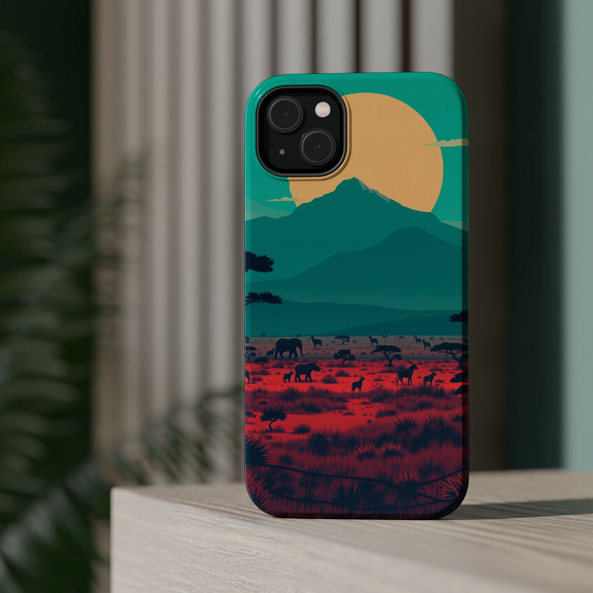 iPhone Savanna Horizon Vintage Retro Poster Slim iPhone Everyday · iPhone Case