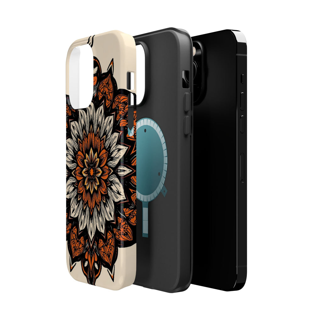 iPhone Burnt Orange And Sand Floral Mandala Slim Snap Cas Carry Case · iPhone Ca