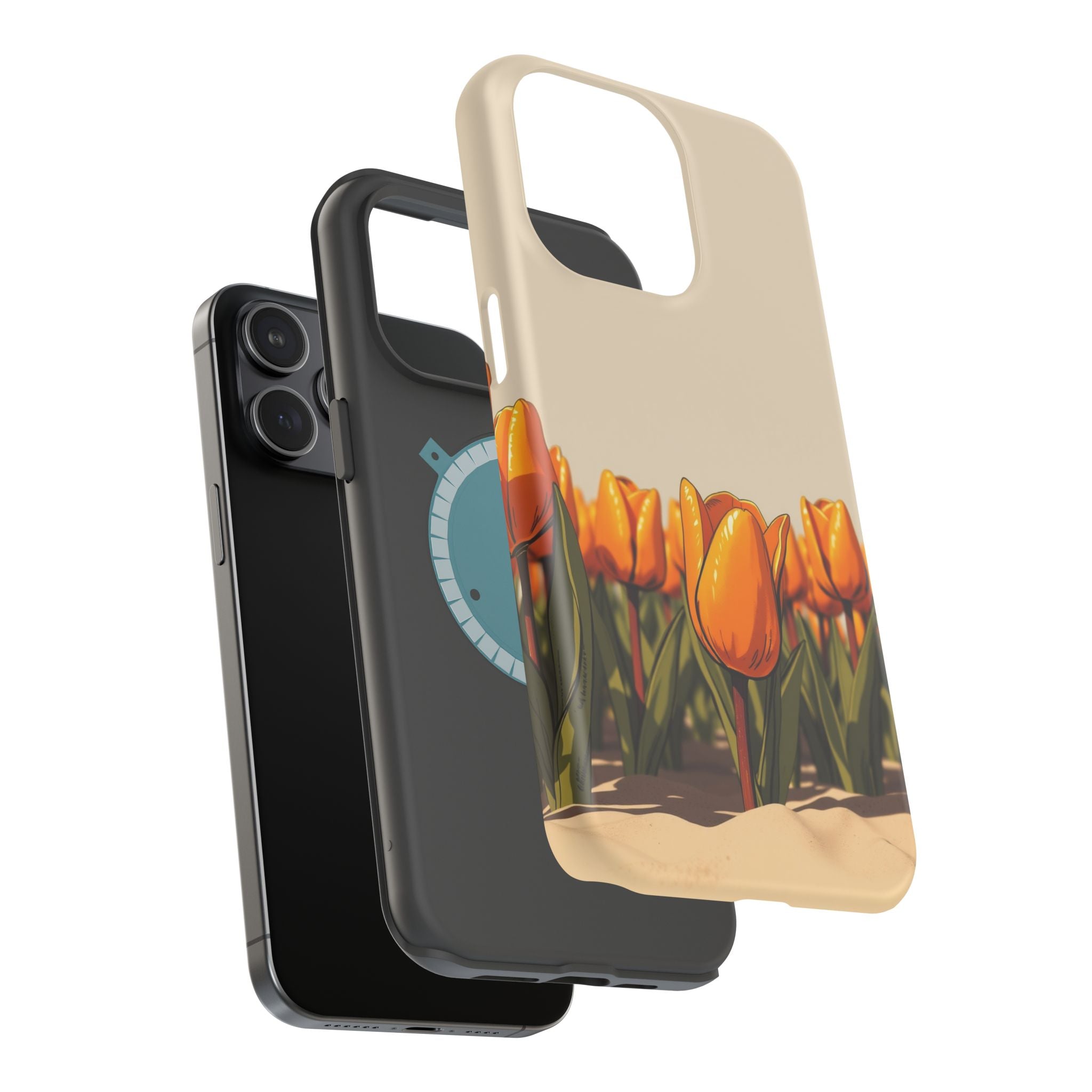 iPhone Burnt Orange And Sand Tulip Row Slim Everyday Designer Case · iPhone Case