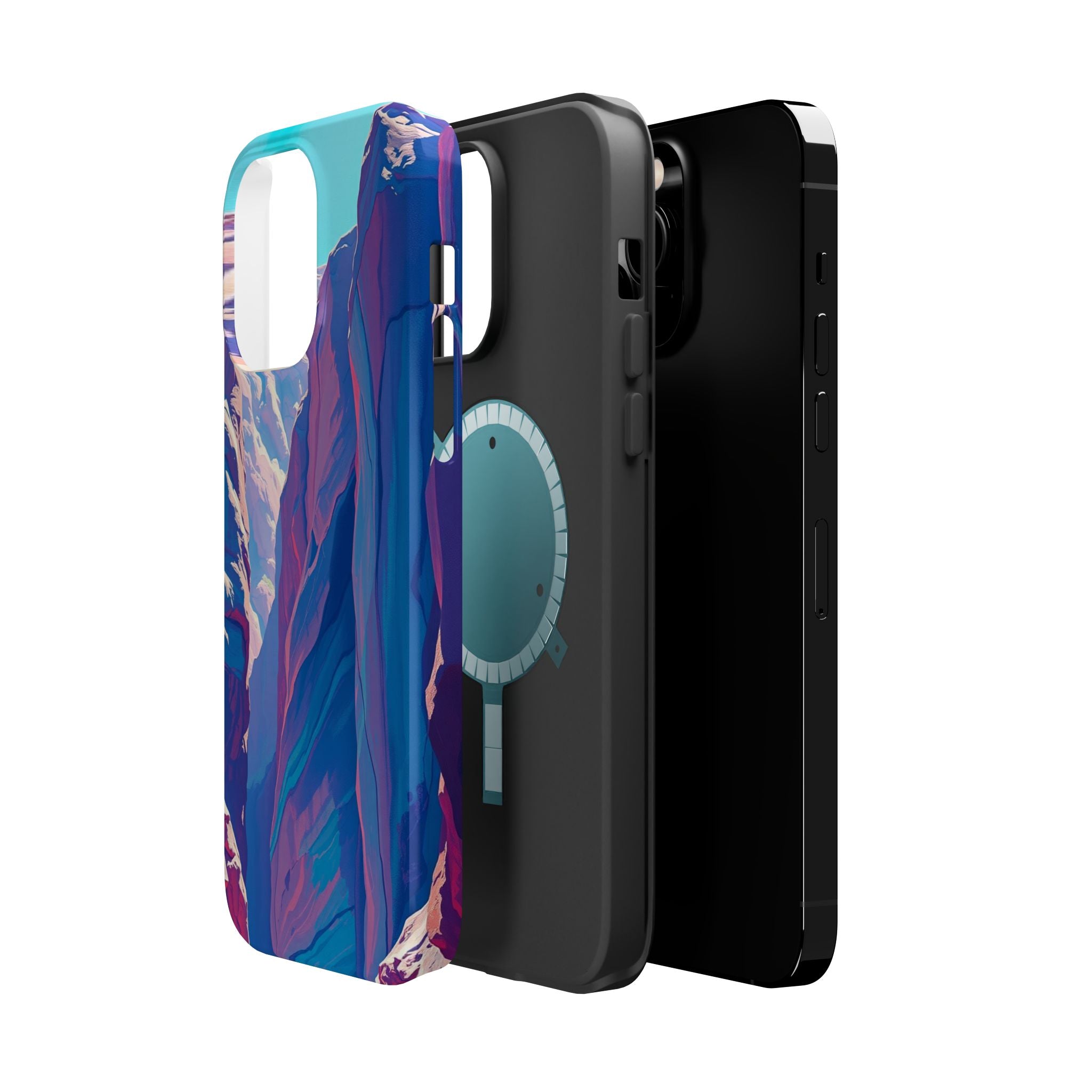 iPhone Cyan And Magenta Canyon Wall Slim Everyday Designer Case · iPhone Case