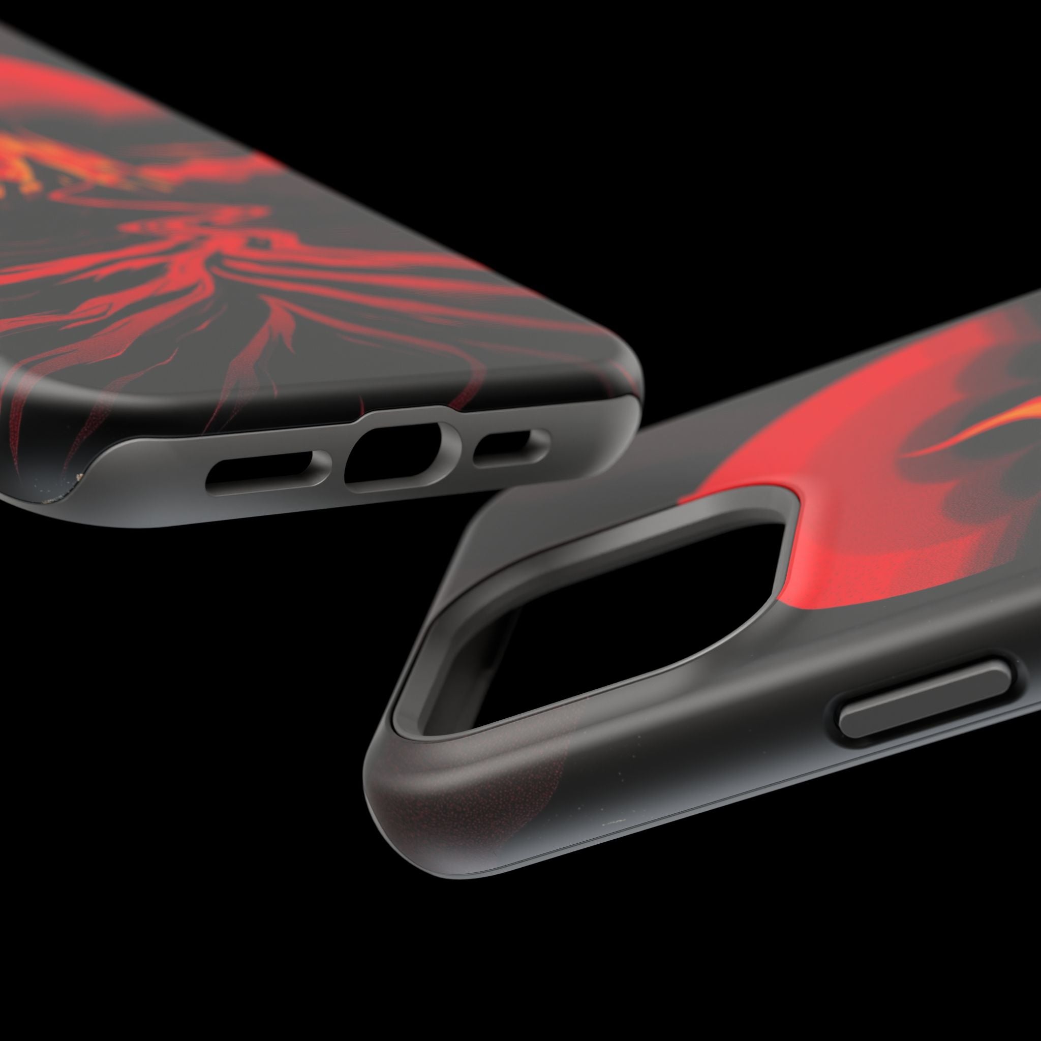 iPhone Black And Crimson Wildfire Glow Slim Everyday Designer Case · iPhone Case