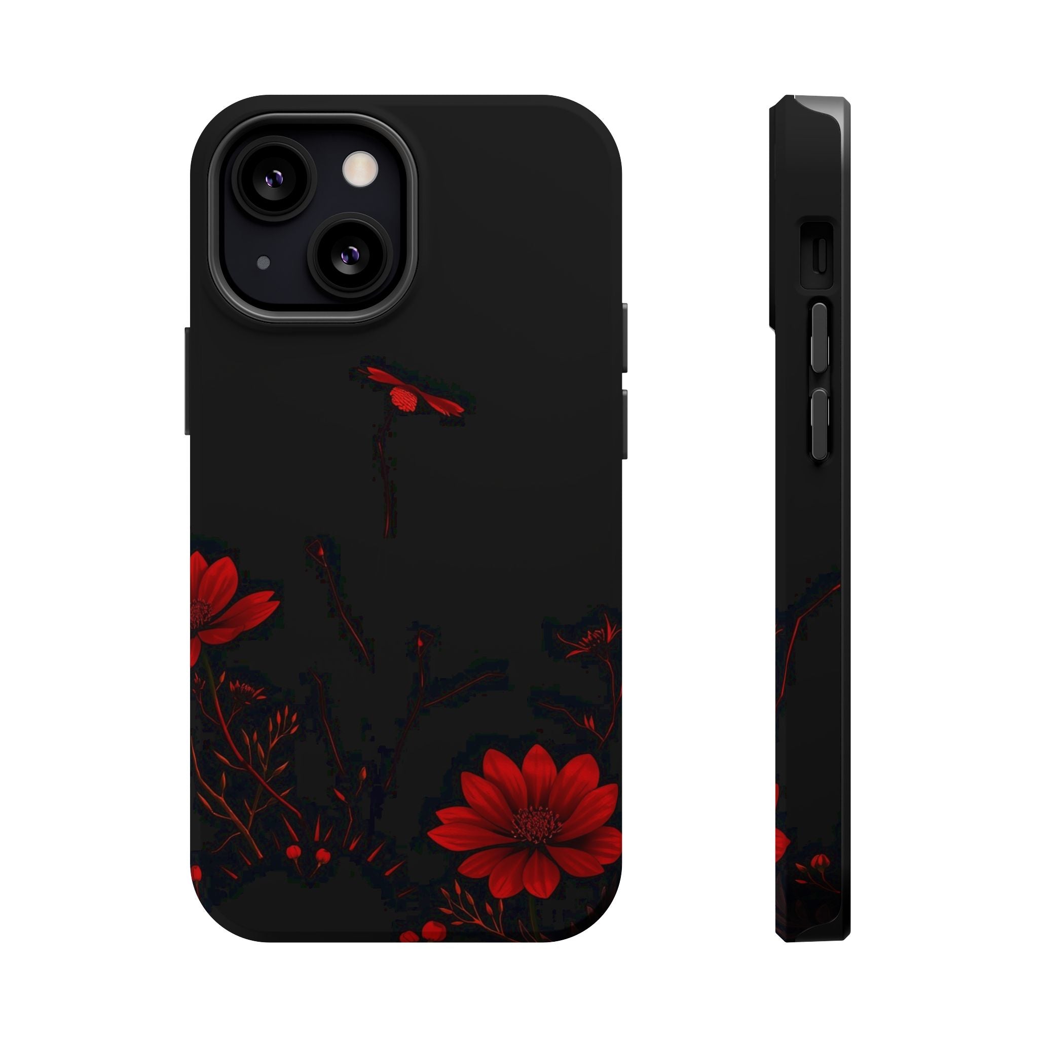 iPhone Black And Crimson Desert Flower Slim Everyday Designer Case · iPhone Case
