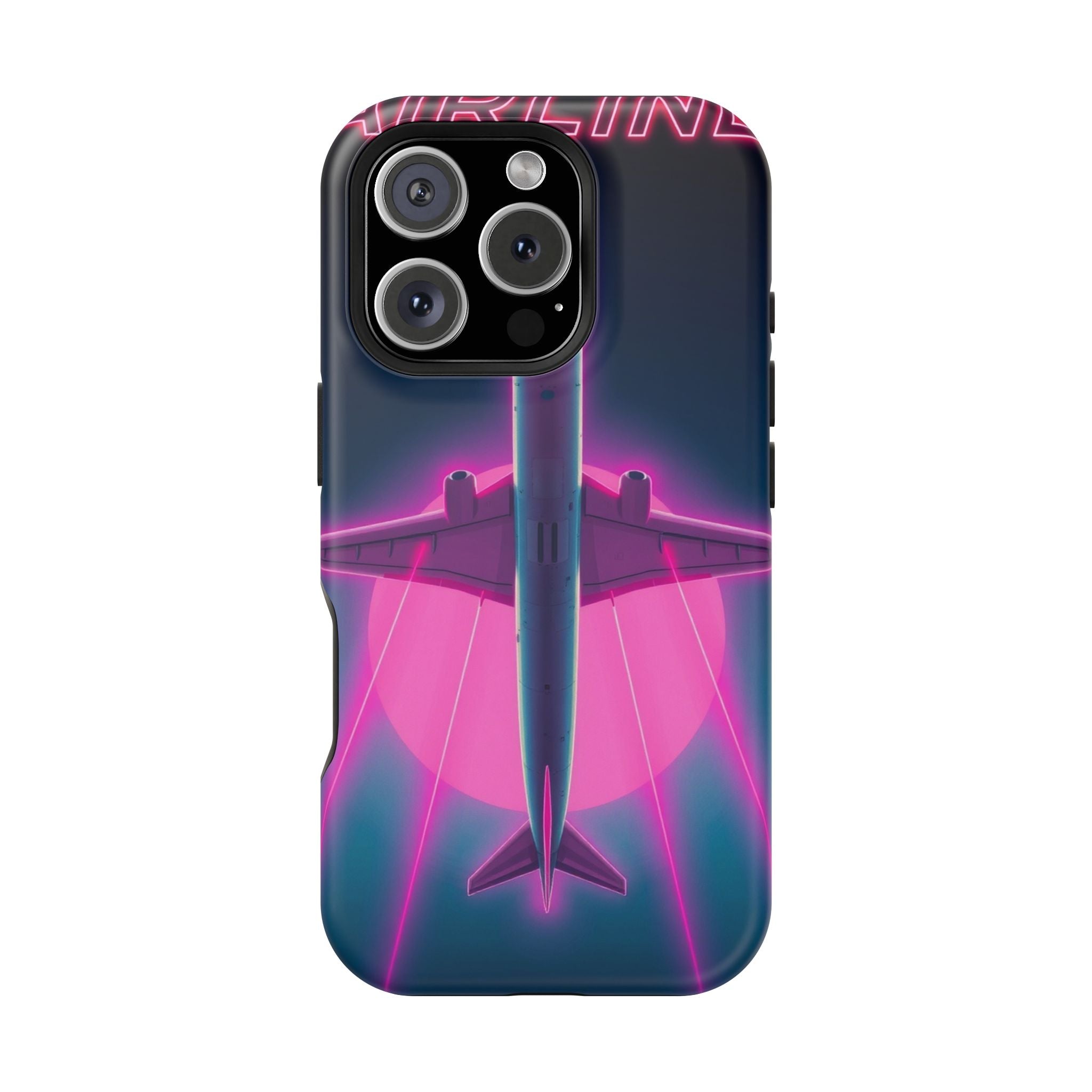 iPhone Cyan And Magenta Retro Airline Poster Slim Everyday Designer Case · iPhon