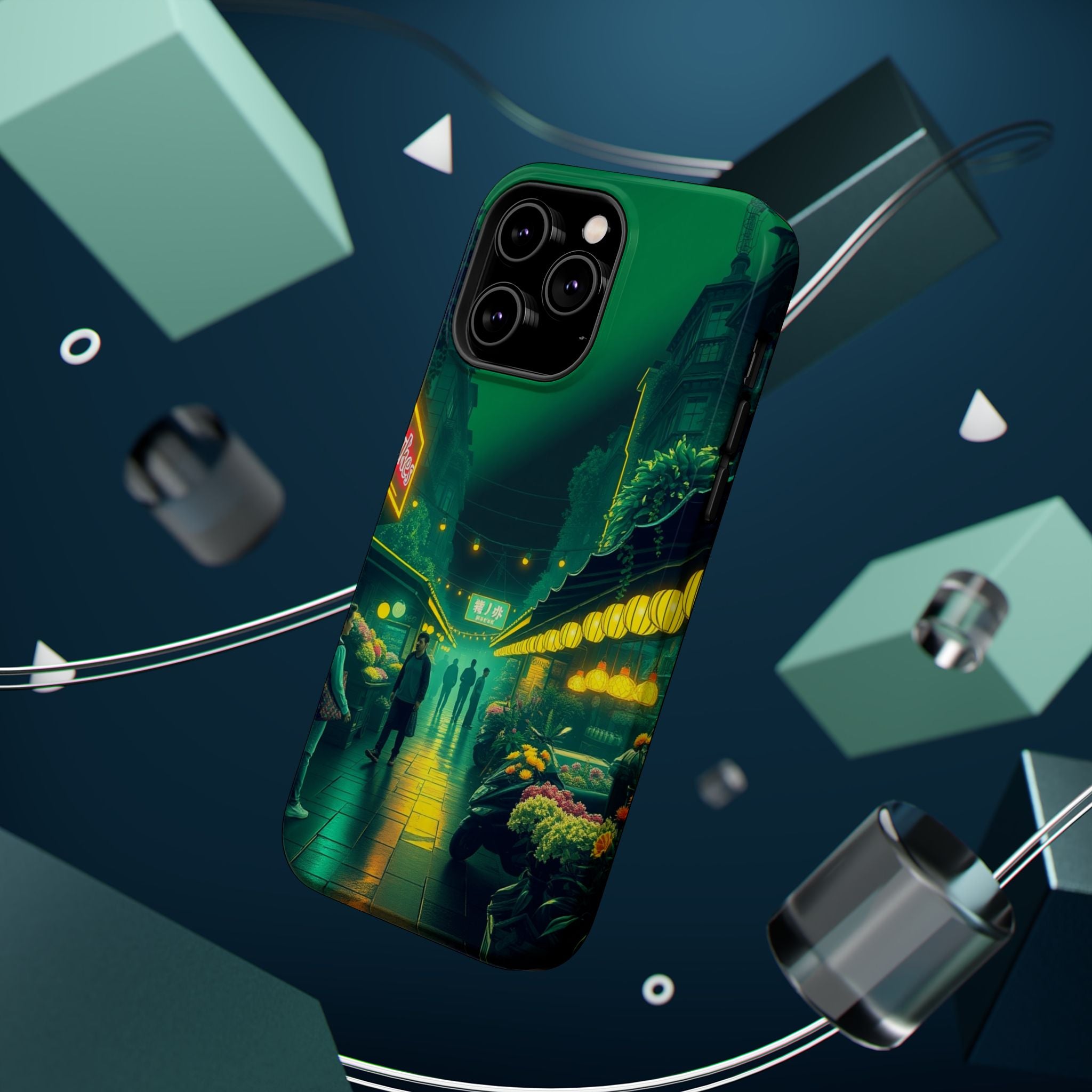 iPhone Flower Market Neon Cyberpunk Slim Everyday Designer Case · iPhone Case