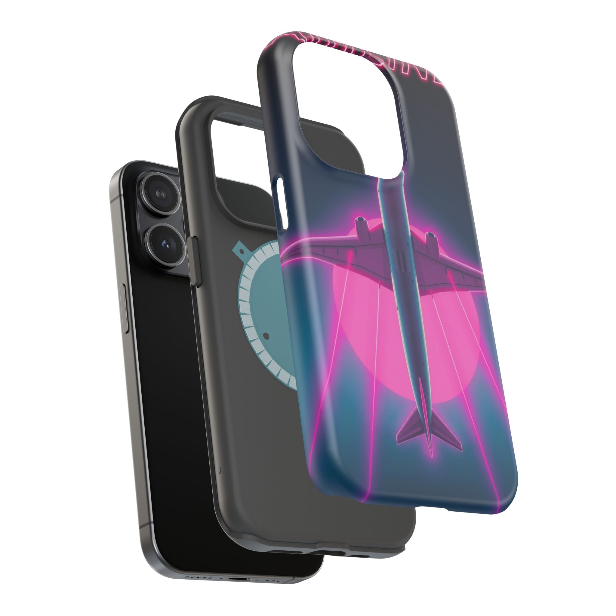 iPhone Cyan And Magenta Retro Airline Poster Slim Everyday Designer Case · iPhon