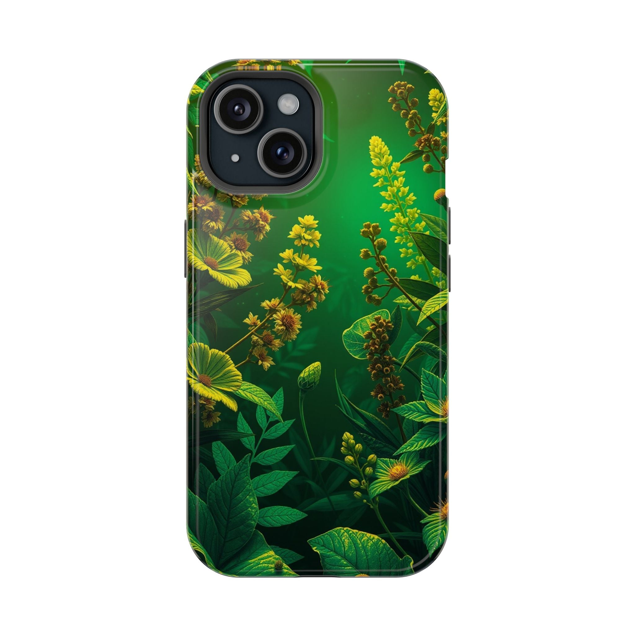 iPhone Emerald Green And Gold Vintage Botanicals Print Slim Snap Case · iPhone C