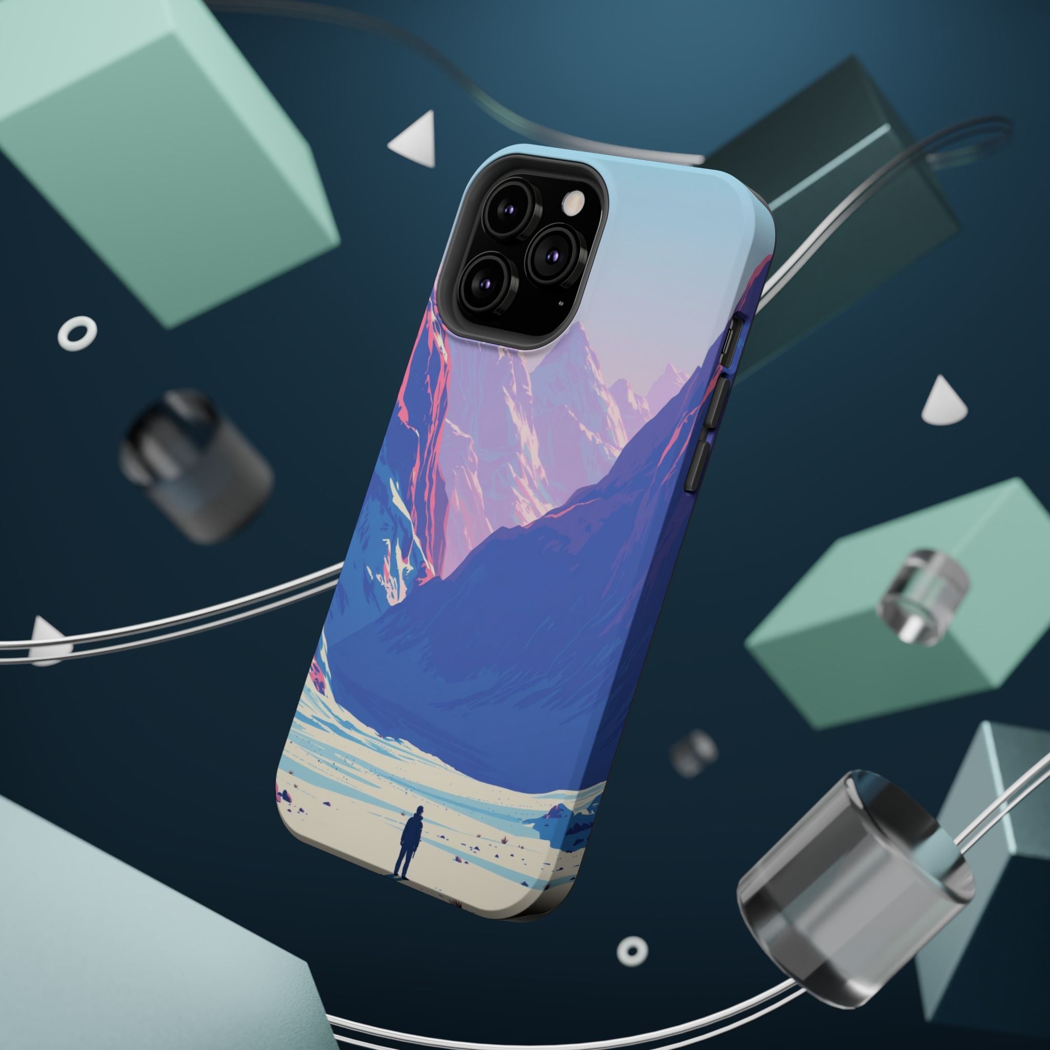 iPhone Cyan And Magenta Tundra Expanse Slim Everyday Designer Case · iPhone Case