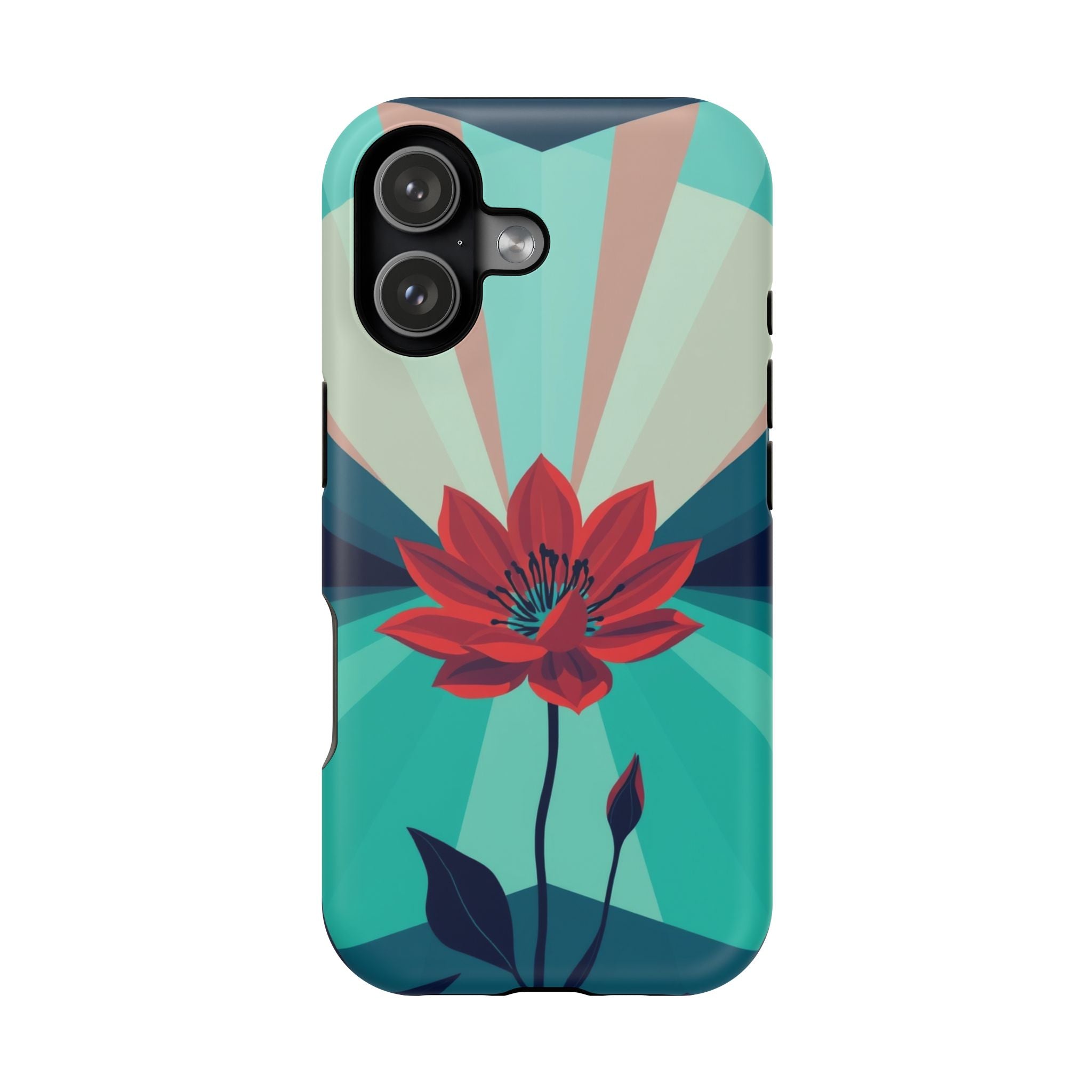 iPhone Teal And Coral Night Bloomer Slim Everyday Designer Case · iPhone Case
