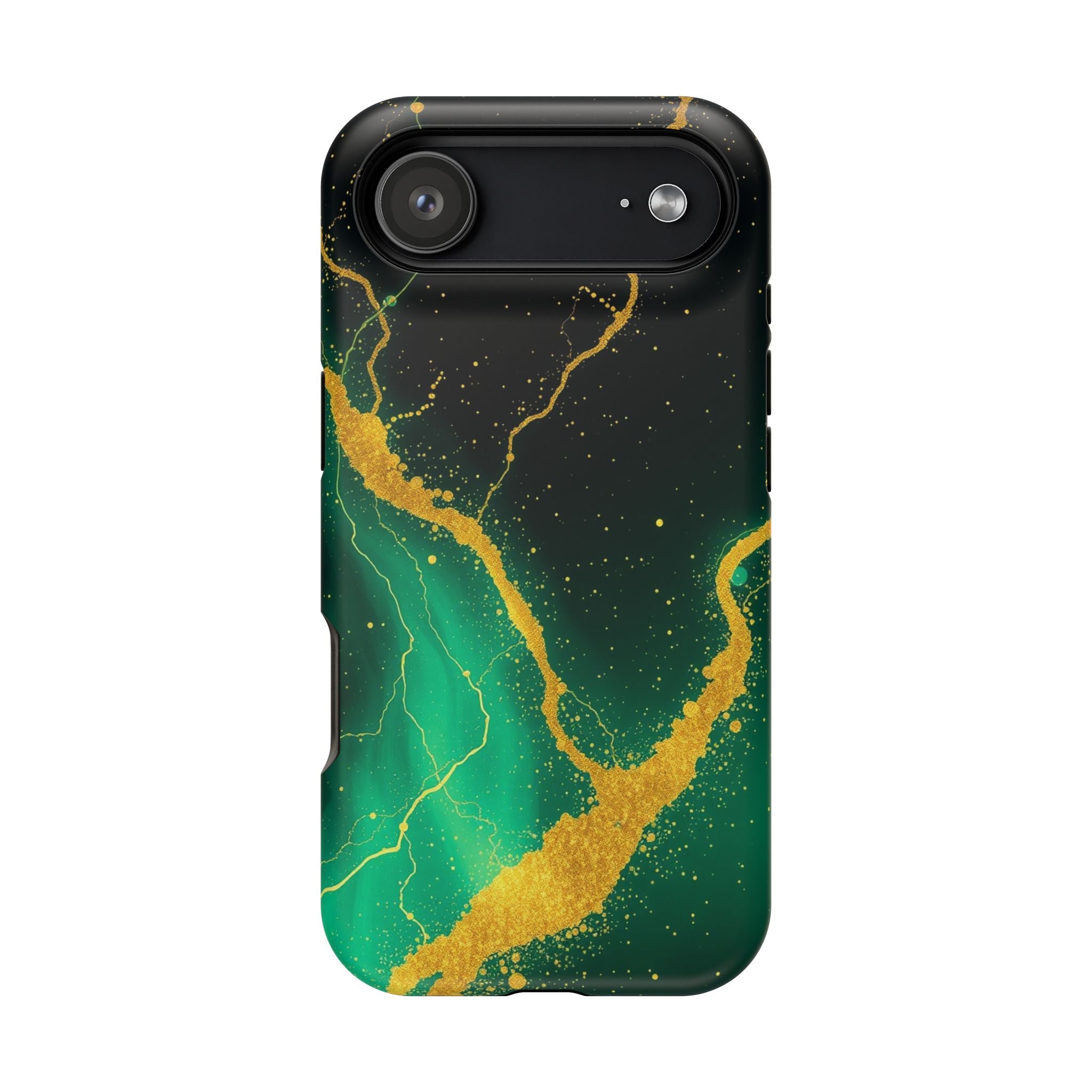 iPhone Emerald Green And Gold Petal Storm Slim iPhone Everyday Designer · iPhone