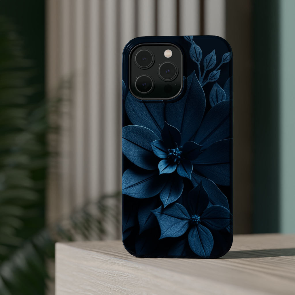 iPhone Midnight Blue And Silver Floral Dark Academia iPhone Slim · iPhone Case