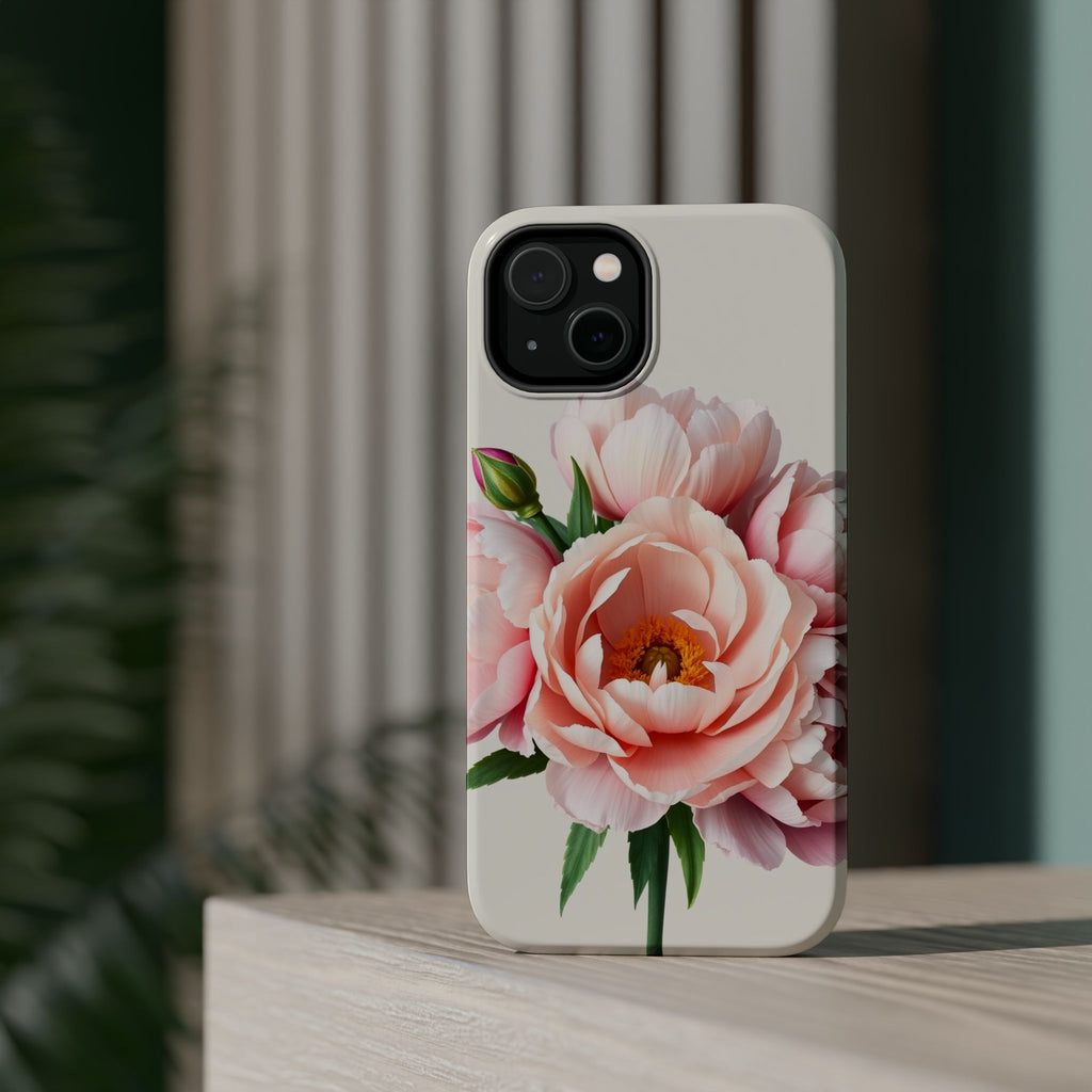iPhone Serene Peony Bouquet Design Bold Modern Everyday Snap Case · iPhone Case