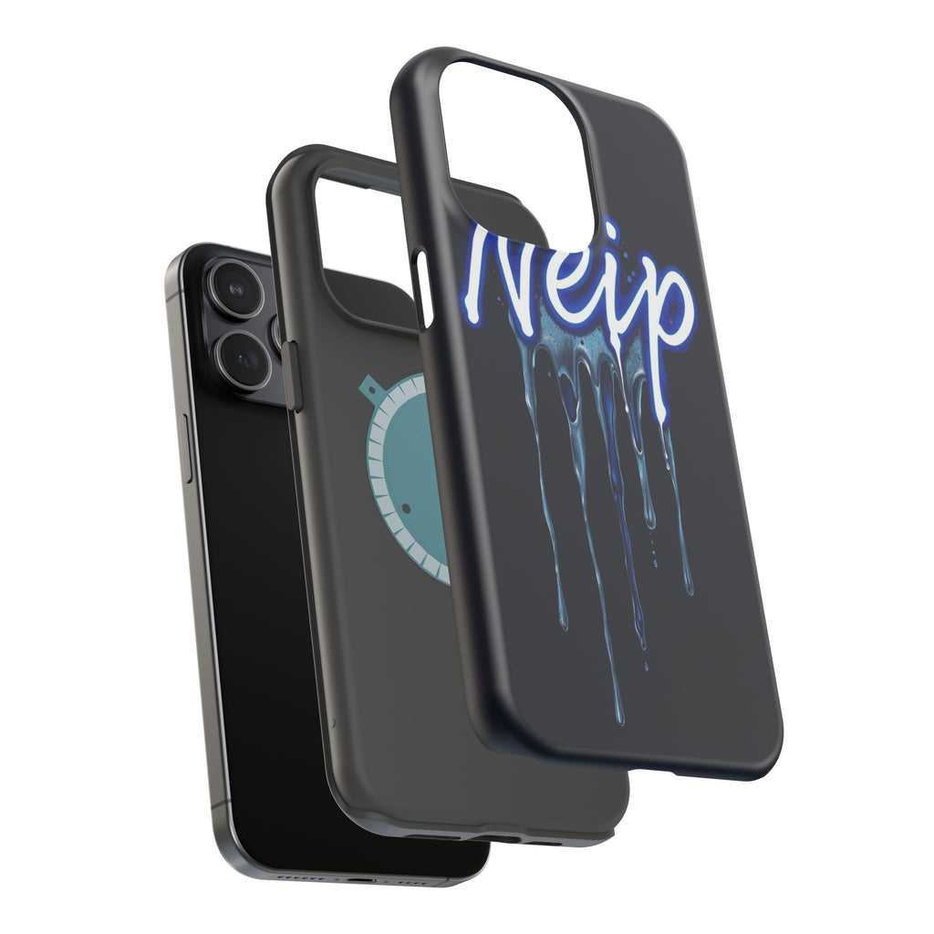 iPhone Midnight Blue And Silver Neon Drip Slim iPhone Everyday Designer · iPhone