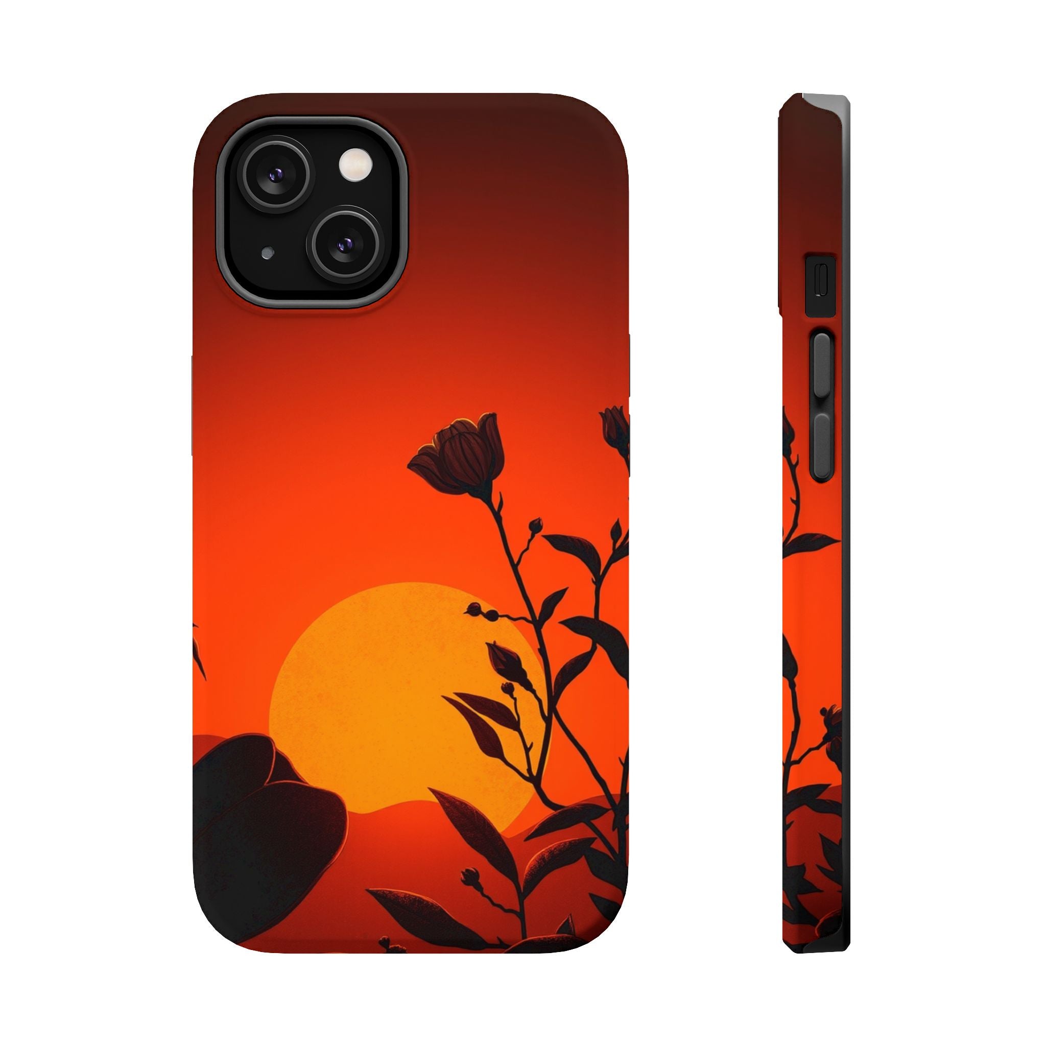 iPhone Bloom and Leaf Dark Gothic Ink Slim Everyday Designer Case · iPhone Case