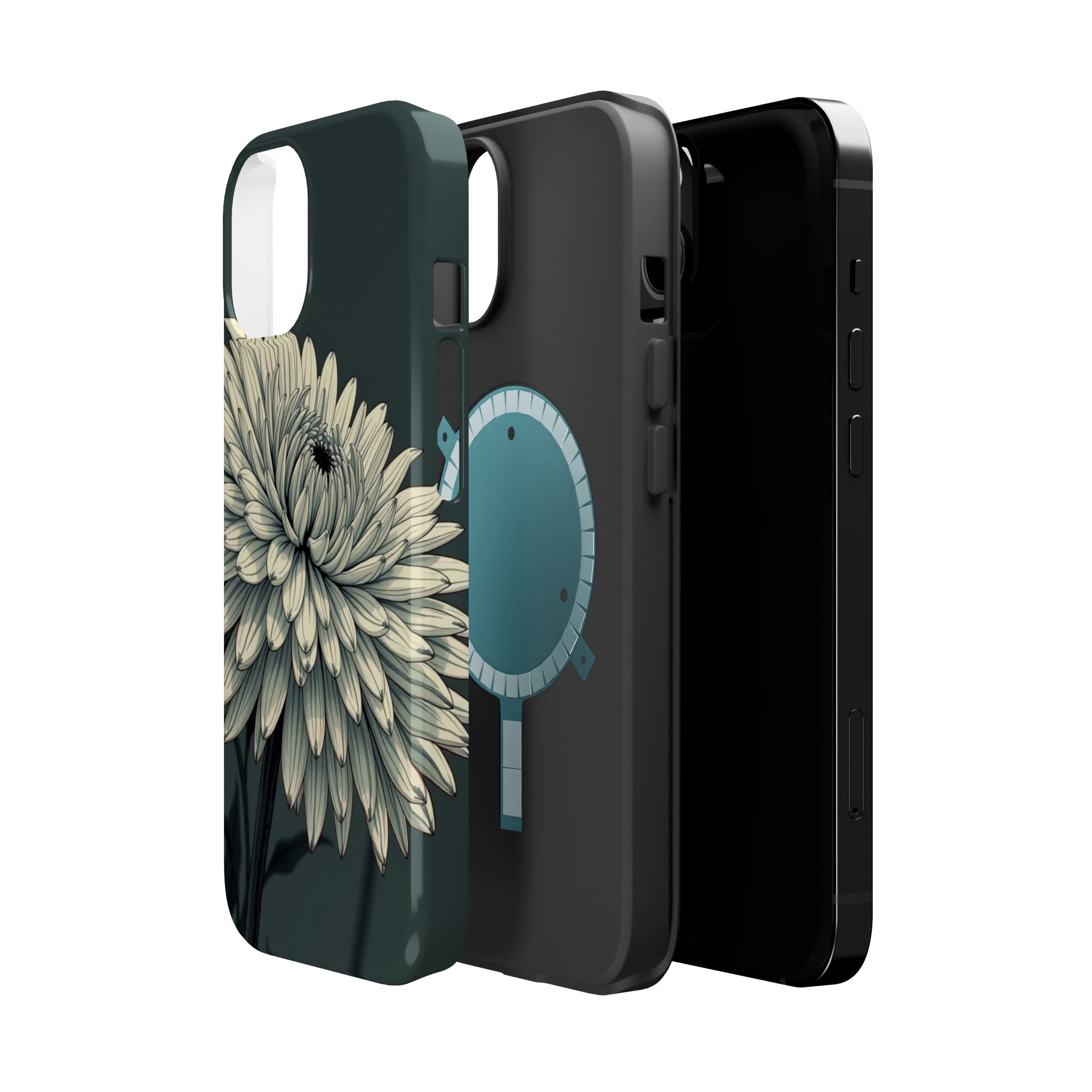 iPhone Chrysanthemum Classic Dark Gothic Ink Carry Case Slim Snap Case · iPhone