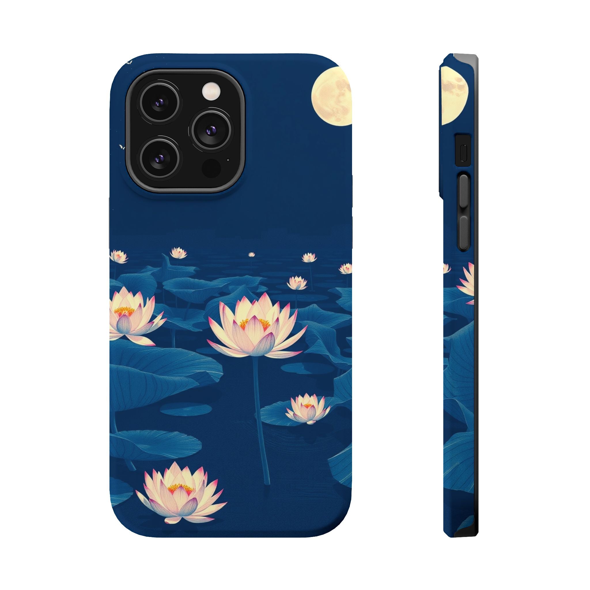 iPhone Midnight Blue And Silver Lotus Pond Slim iPhone Everyday · iPhone Case