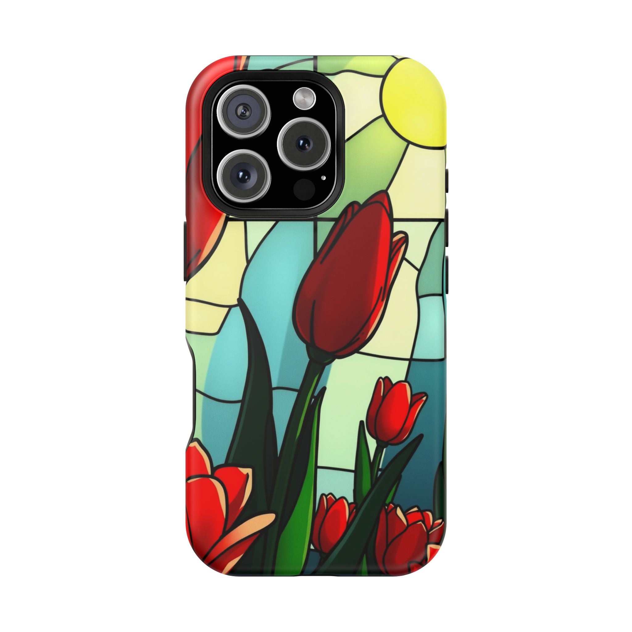 iPhone Tulip Row Stained Glass Slim Everyday Designer Case · iPhone Case