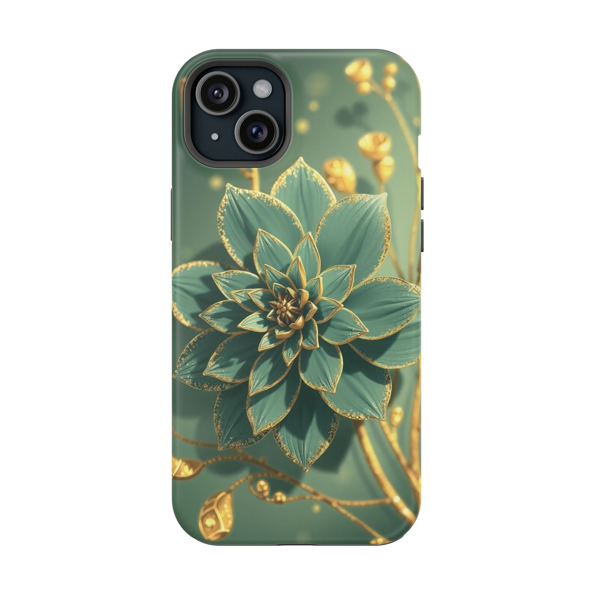 iPhone Floral Gold Foil Pixel Art -Bit Slim Everyday Designer Case · iPhone Case